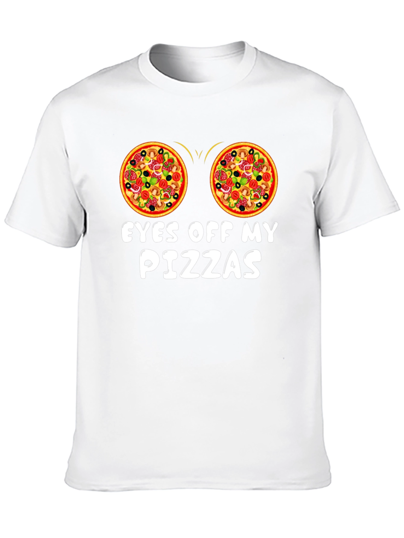 Black Funny Pizza T-Shirt - Eyes Off My Pizzas view 10