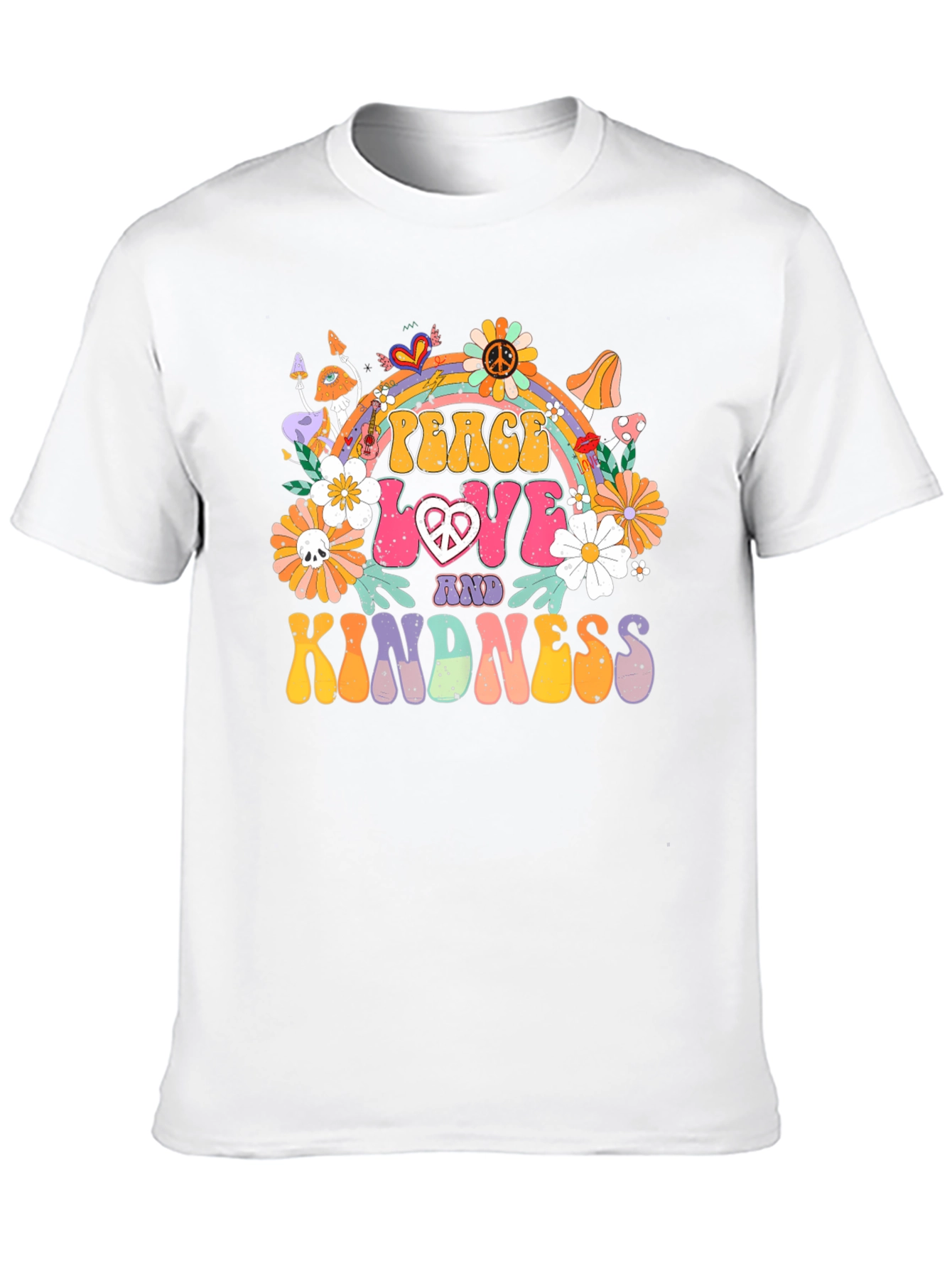 Black Peace Love Kindness Retro Graphic Tee view 10