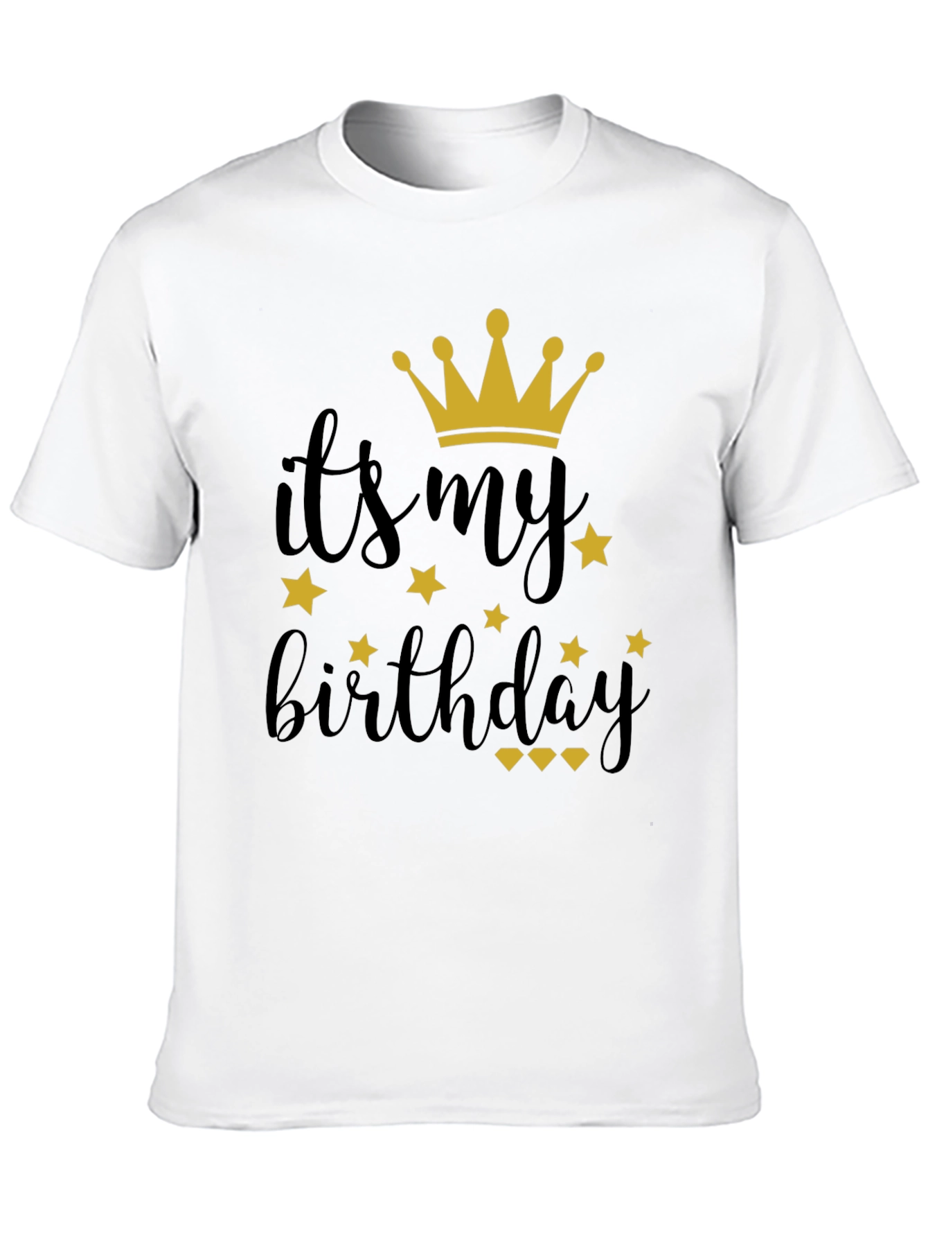 It's My Birthday Shirt - Black Tee with Gold Crown - 10