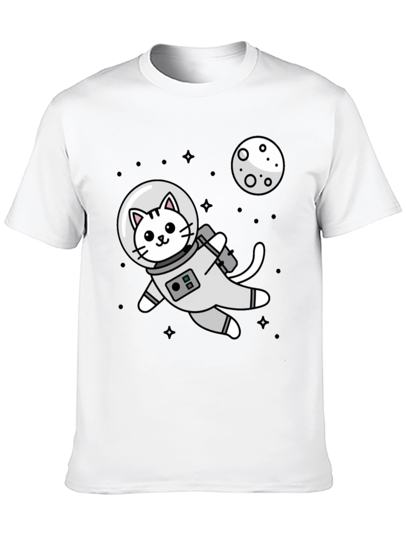 Black Astronaut Cat Graphic T-Shirt - Space Kitten Tee view 10