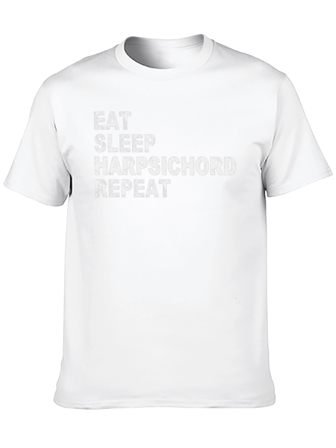 Black Eat Sleep Harpsichord Repeat - Novelty Graphic T-Shirt view 10