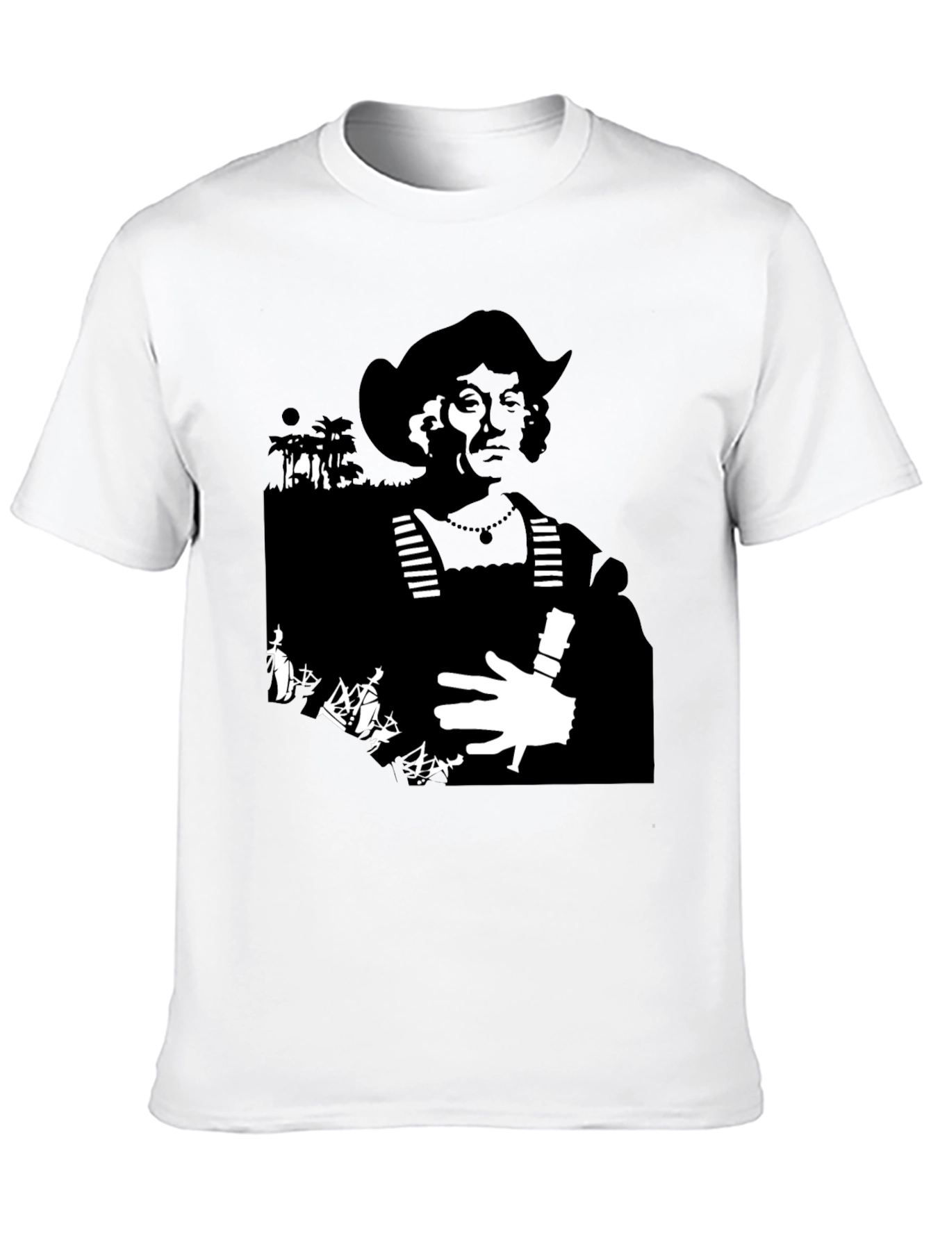 Black Silhouette Graphic Tee - Black Cotton Blend view 10