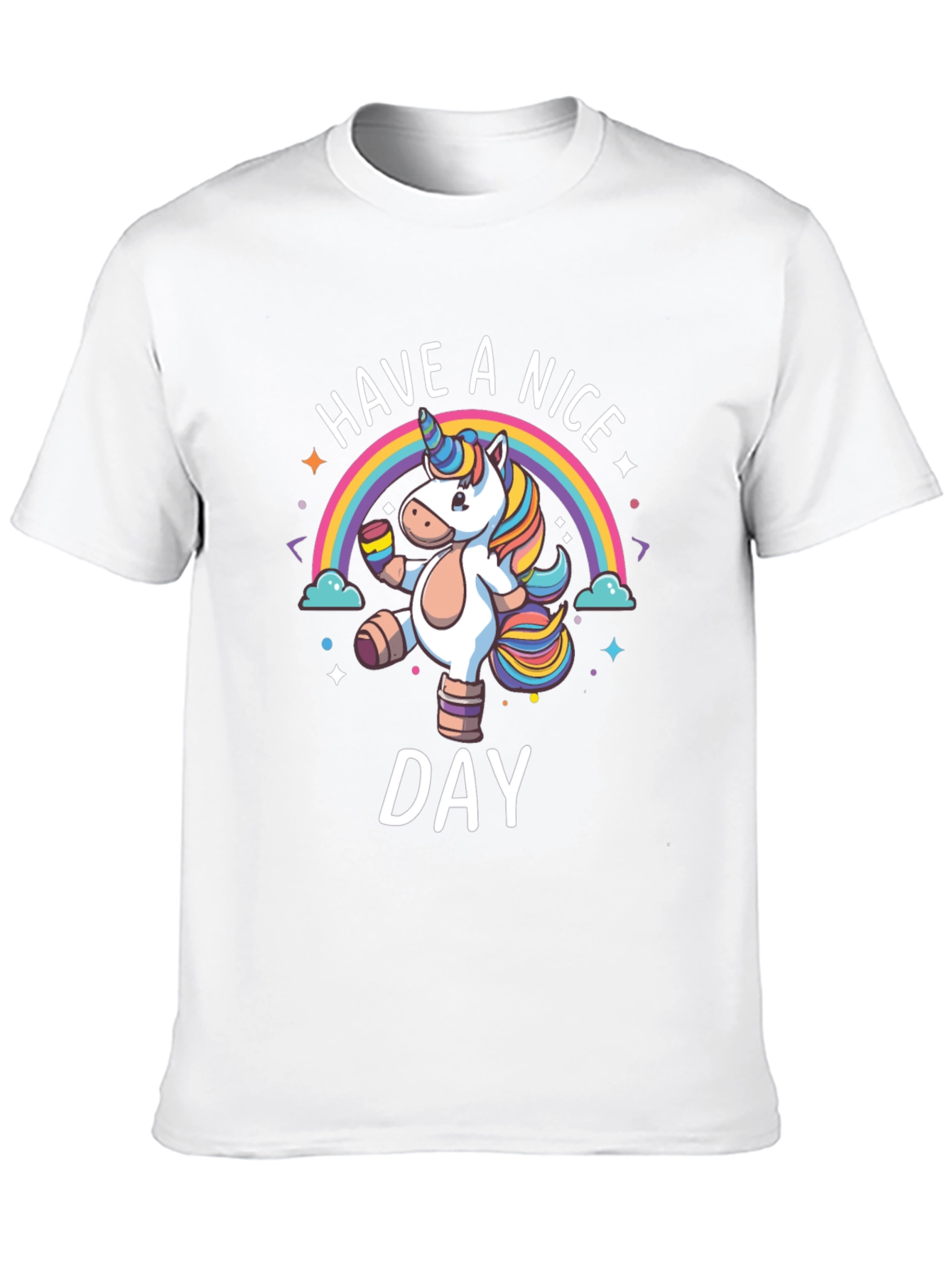 Black Unicorn Rainbow Graphic T-Shirt - Have A Nice Day view 10