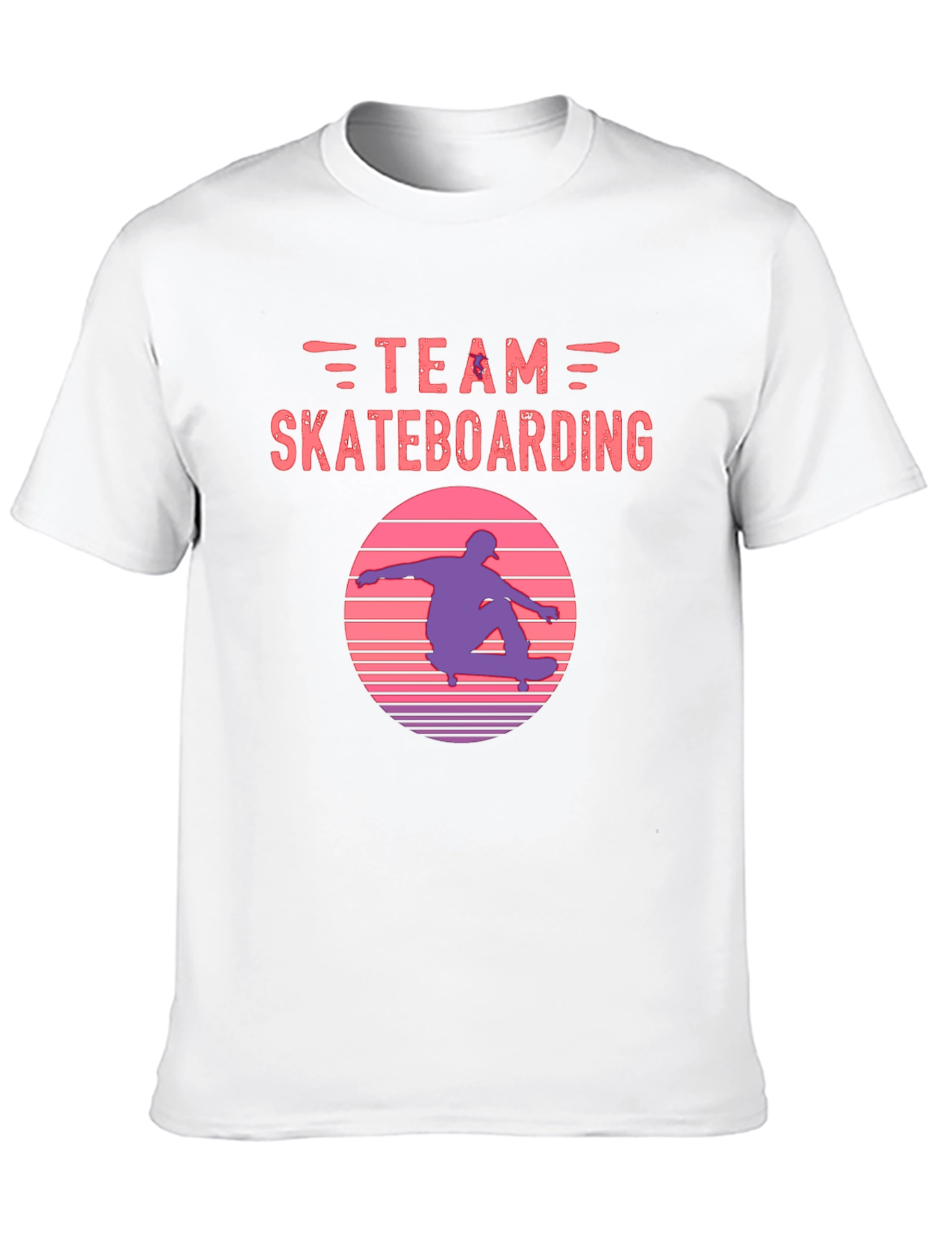 Black Team Skateboarding Graphic Tee - Retro Sunset Skater Shirt view 10
