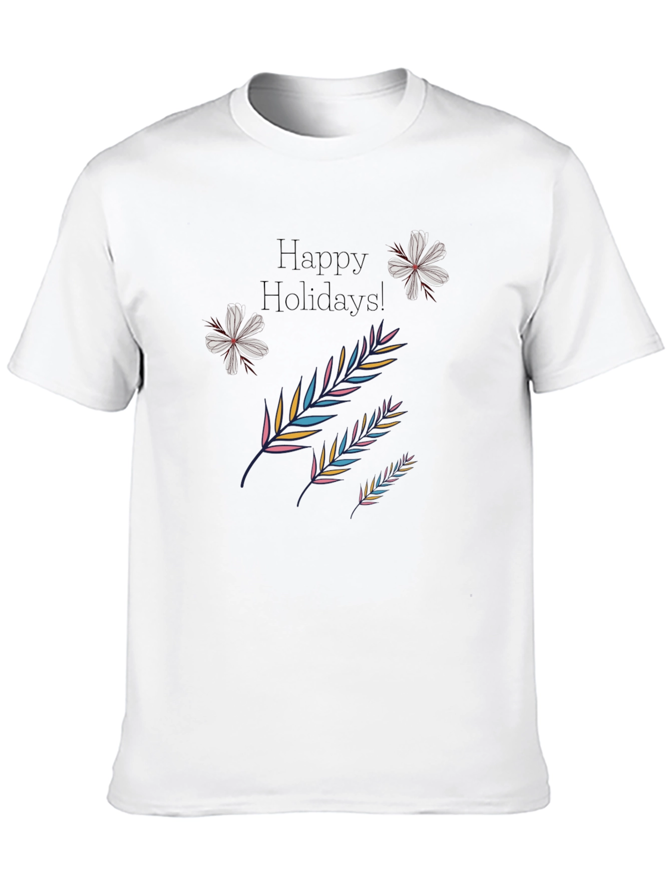 Black Festive Holiday Print Black T-Shirt view 10