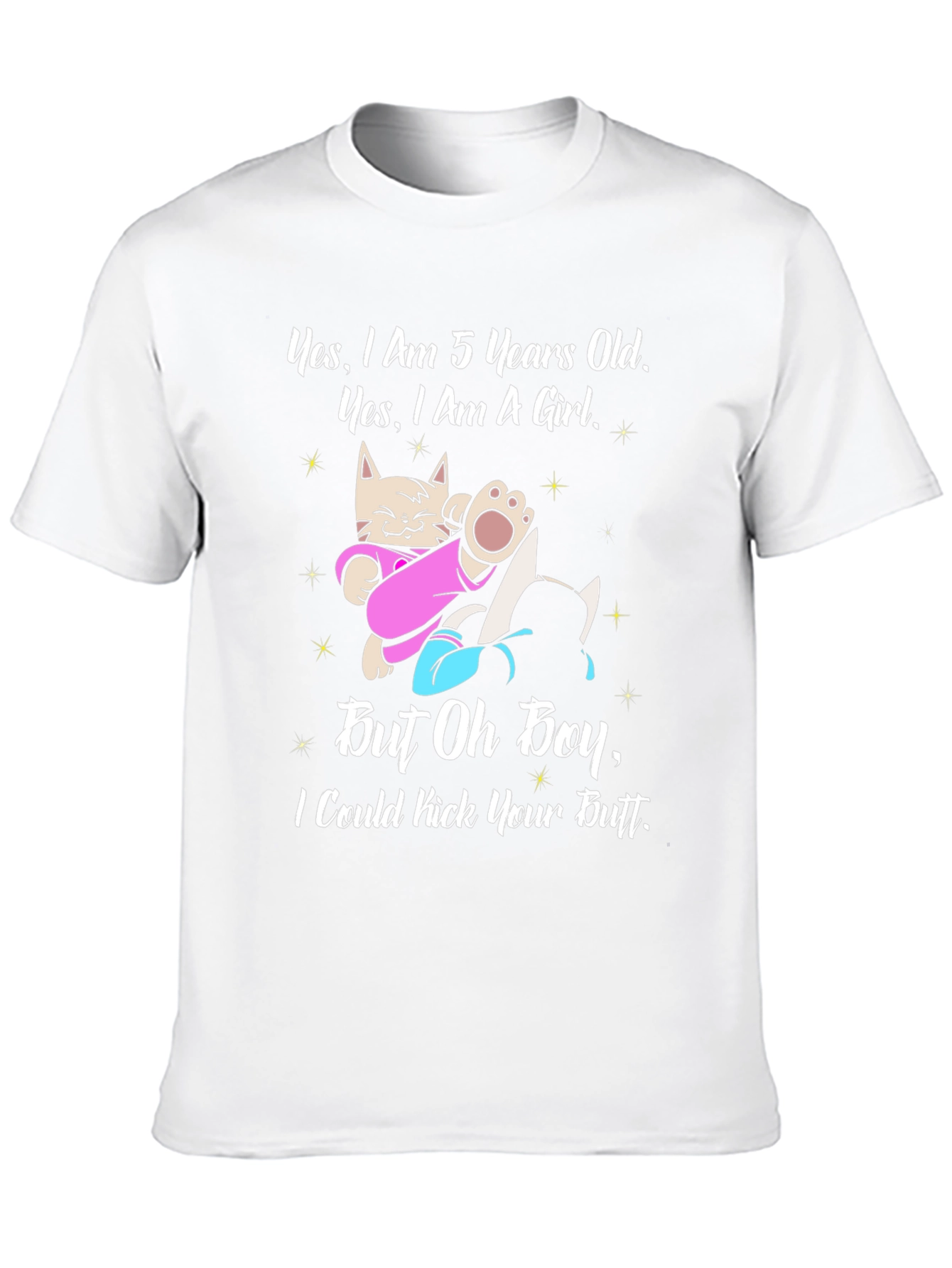 Black Funny "5 Years Old Girl" Graphic T-Shirt view 10