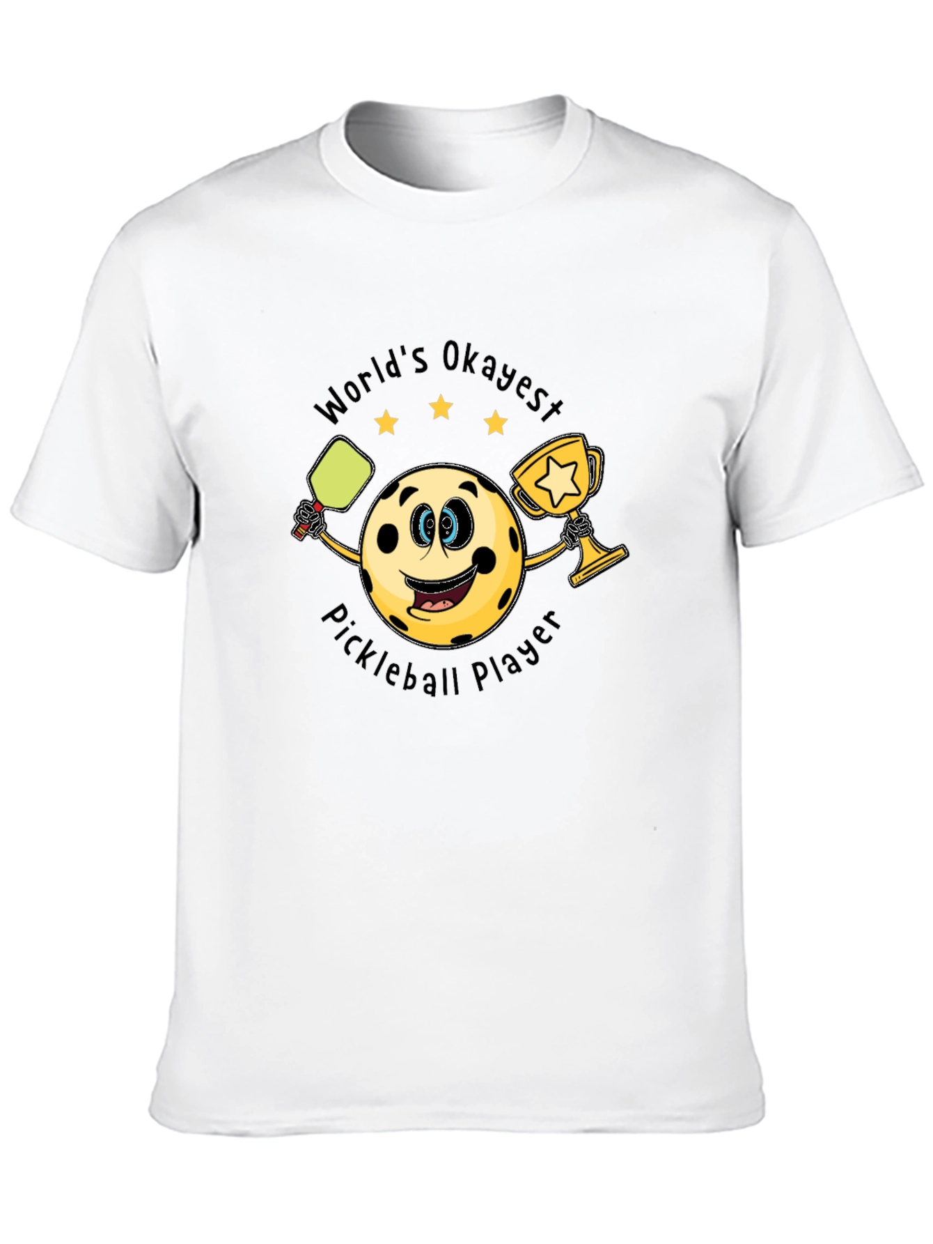 Black World's Okayest Pickleball Player T-Shirt view 10