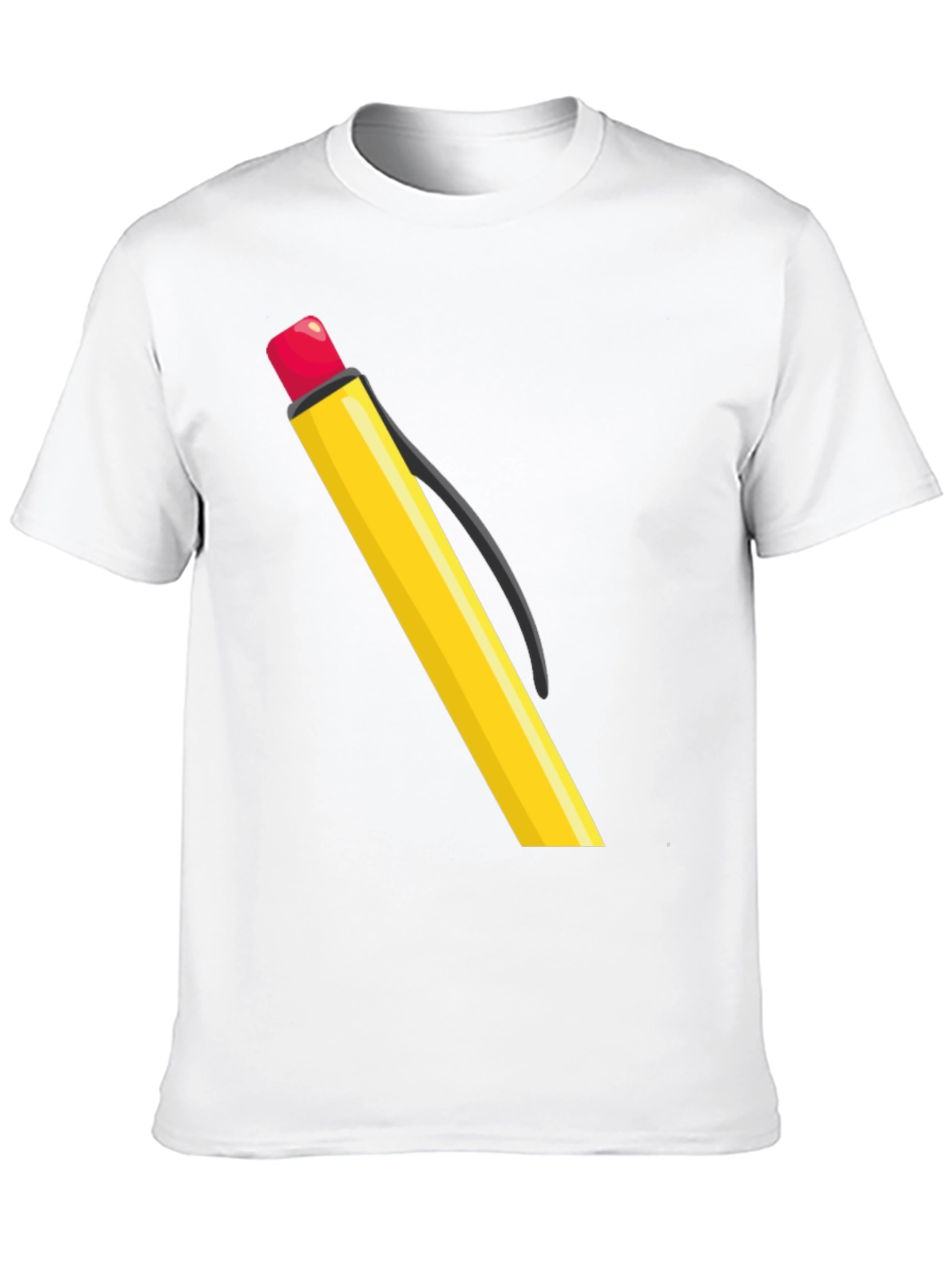 Black Pencil Graphic Tee - Black Cotton Casual Wear view 10