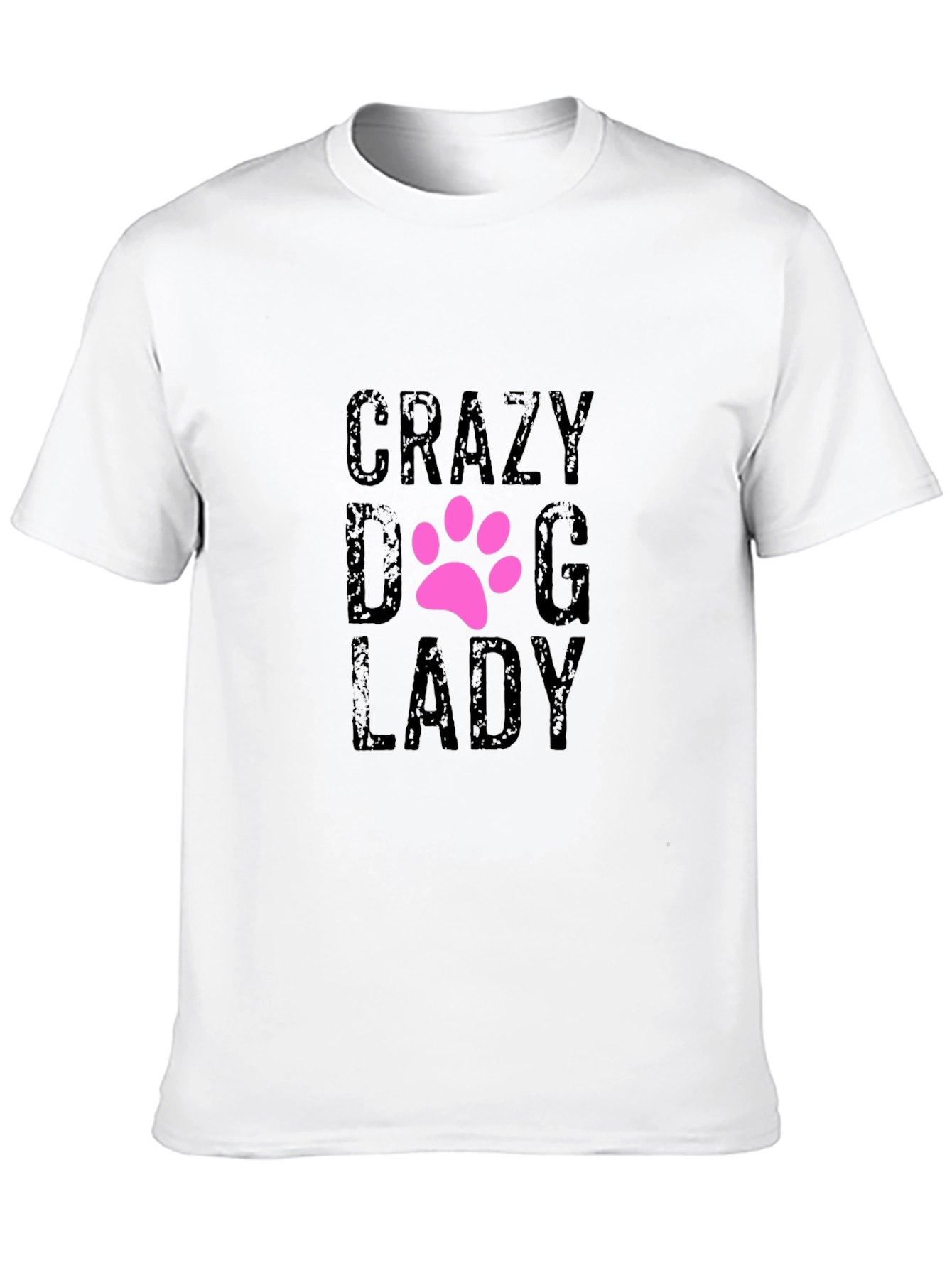 Black Crazy Dog Lady Graphic Tee - Black Cotton T-Shirt view 10