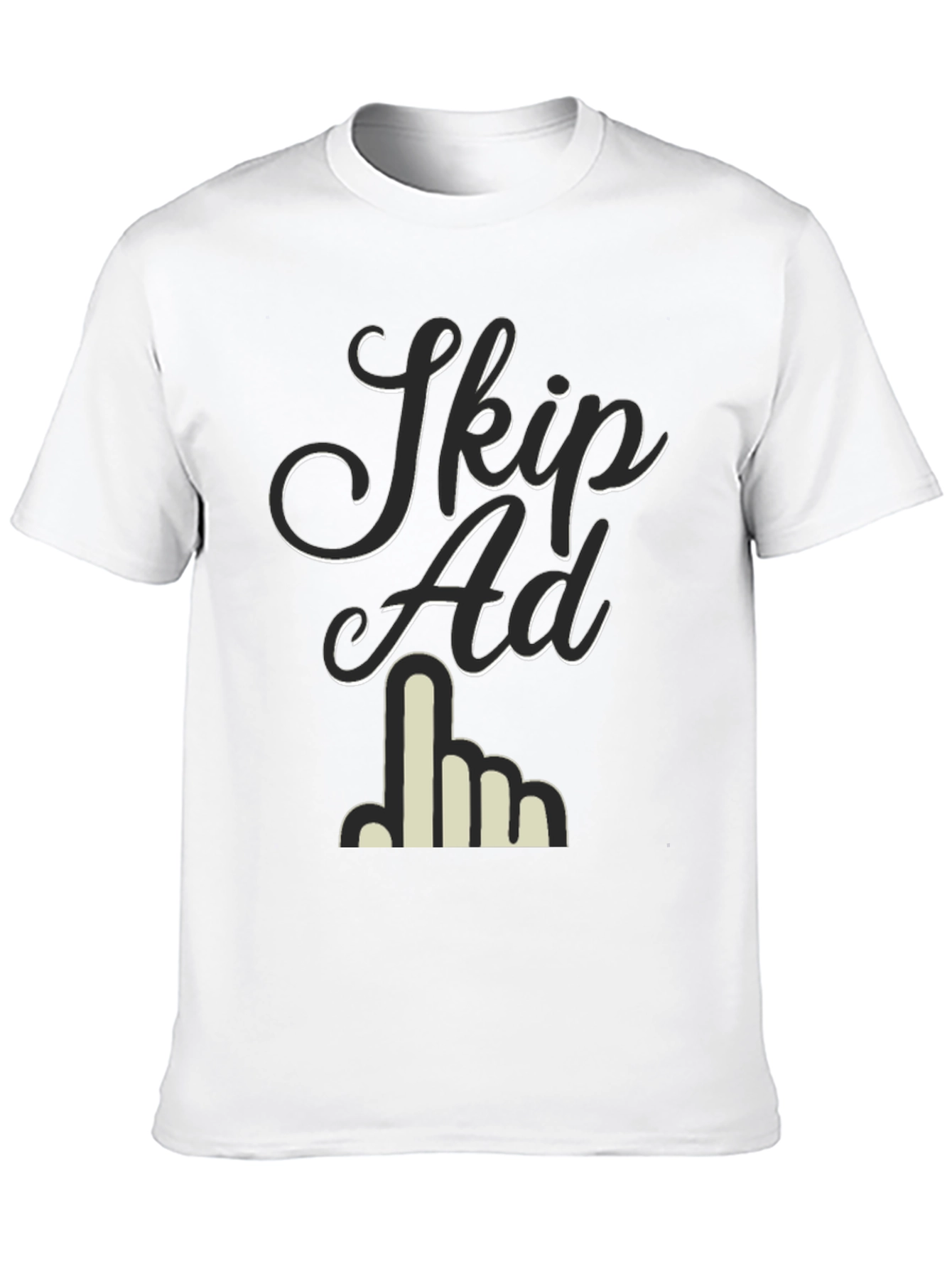 Black Skip Ad Graphic Tee - Funny Anti-Advertising Humor T-Shirt view 10
