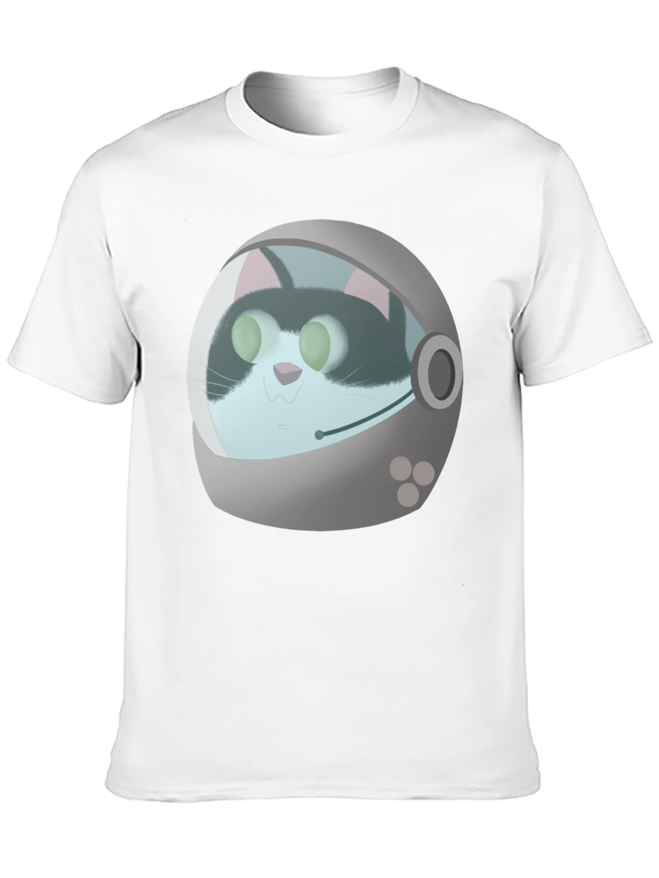 Black Astronaut Cat Graphic T-Shirt - Black Crew Neck Tee view 10