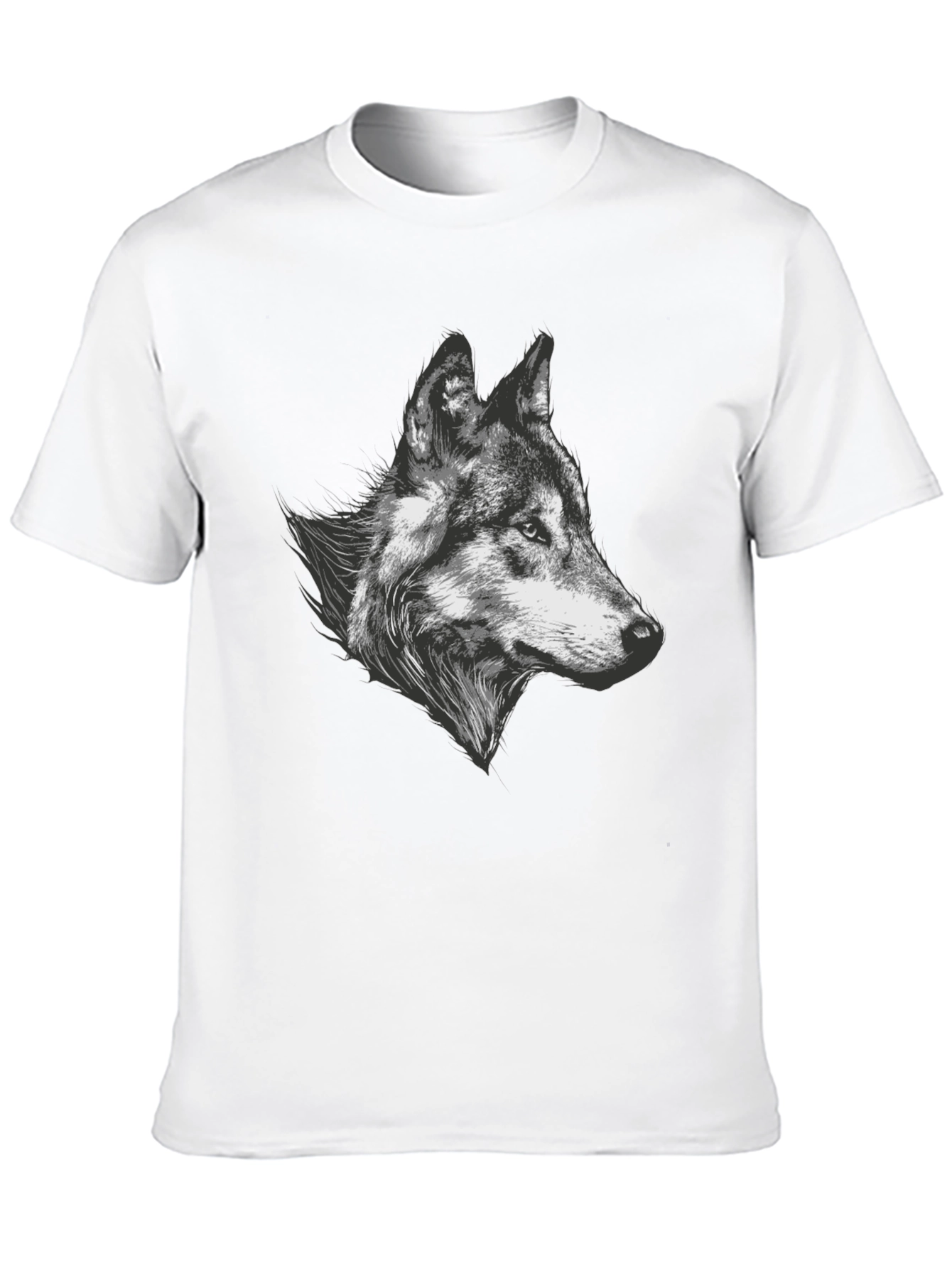 Black Wolf Graphic Tee - Black Cotton Blend T-Shirt view 10