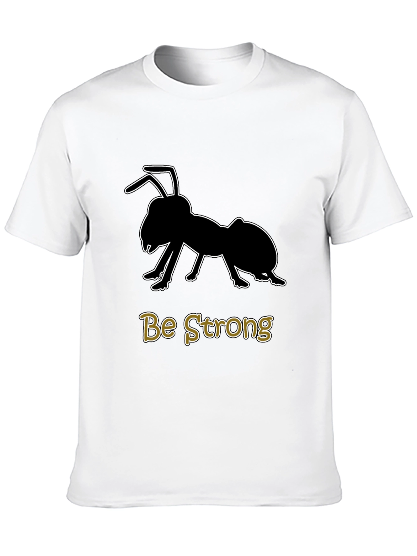 Black Be Strong Ant Graphic Tee - Motivational Black T-Shirt view 10