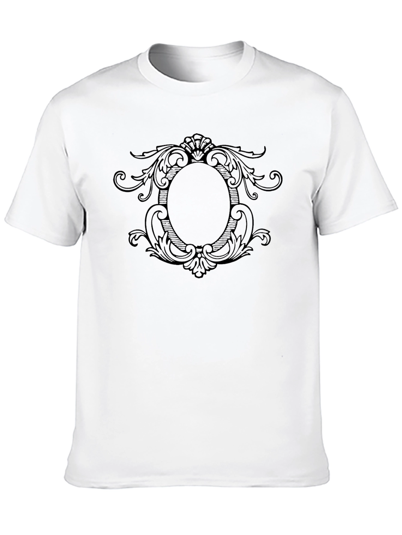 Black Elegant Black T-Shirt with Ornate Frame Graphic view 10