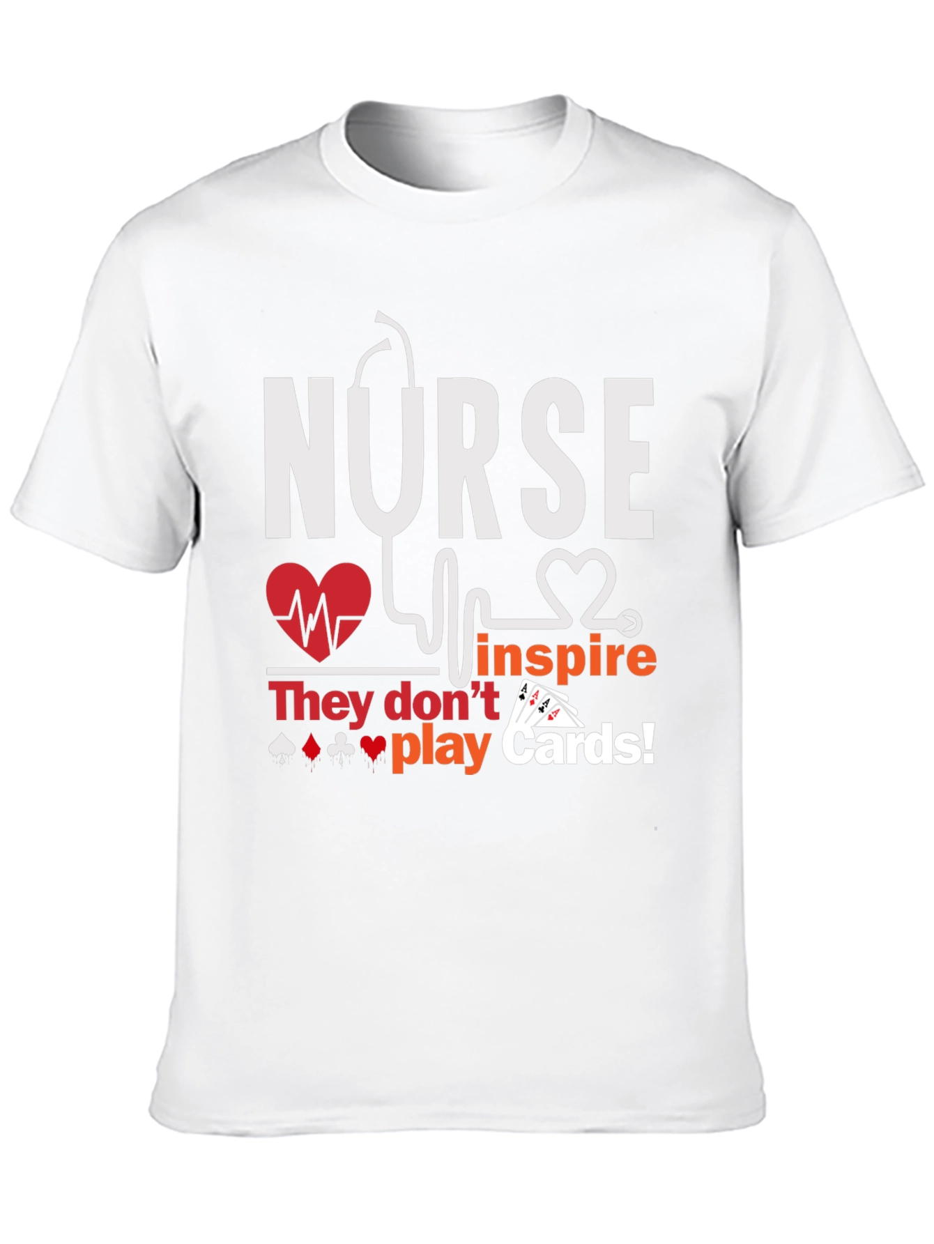 Black Nurse Inspire T-Shirt - Playing Card Design view 10