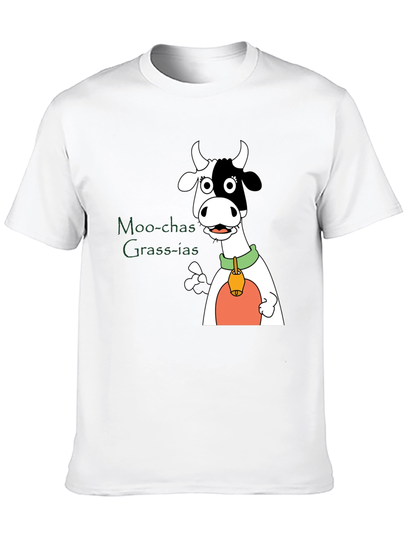Black Moo-chas Grass-ias Cow Graphic Black T-Shirt view 10