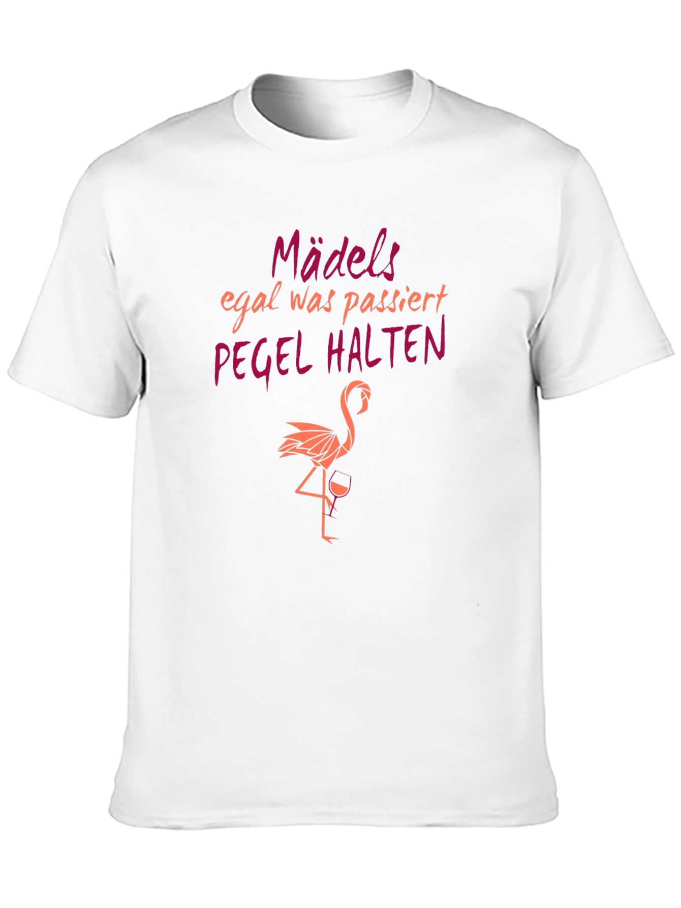 Black Funny "Mädels Pegel Halten" Flamingo Graphic T-Shirt view 10