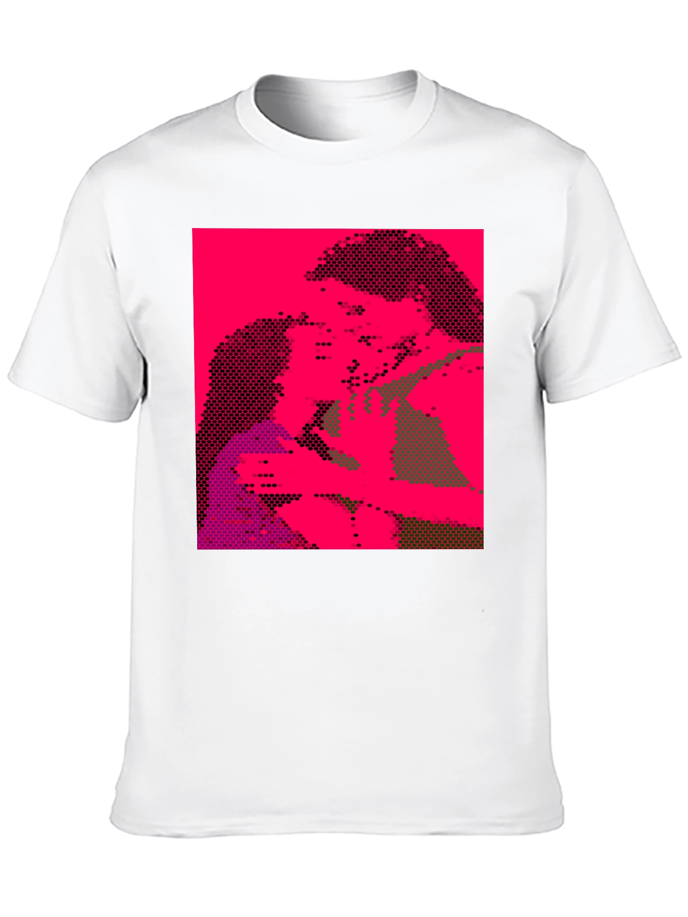 Black Pixelated Pop Art Graphic Tee - Black Unisex T-Shirt view 10