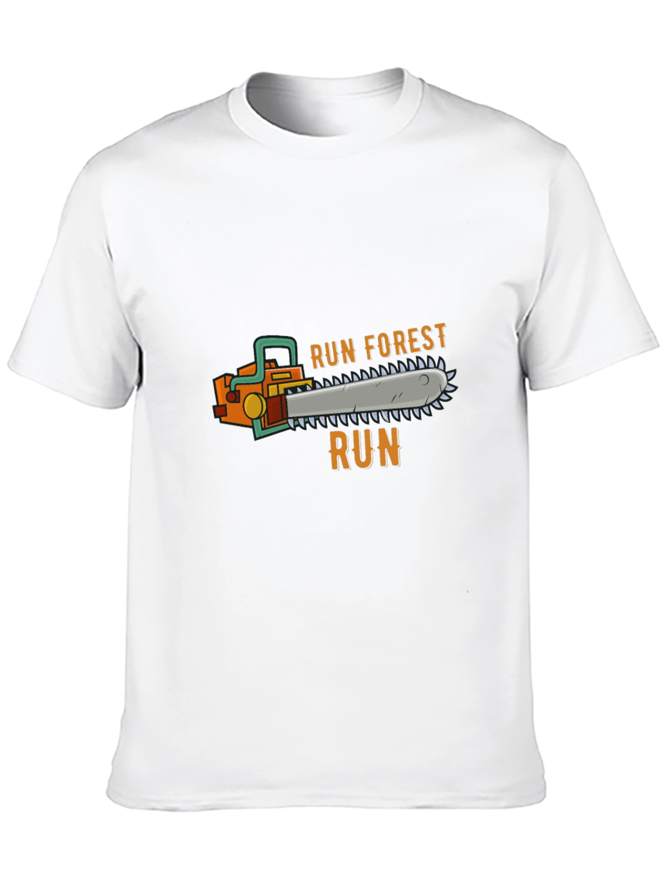 Black Run Forest Run Chainsaw T-Shirt - Novelty Tee view 10
