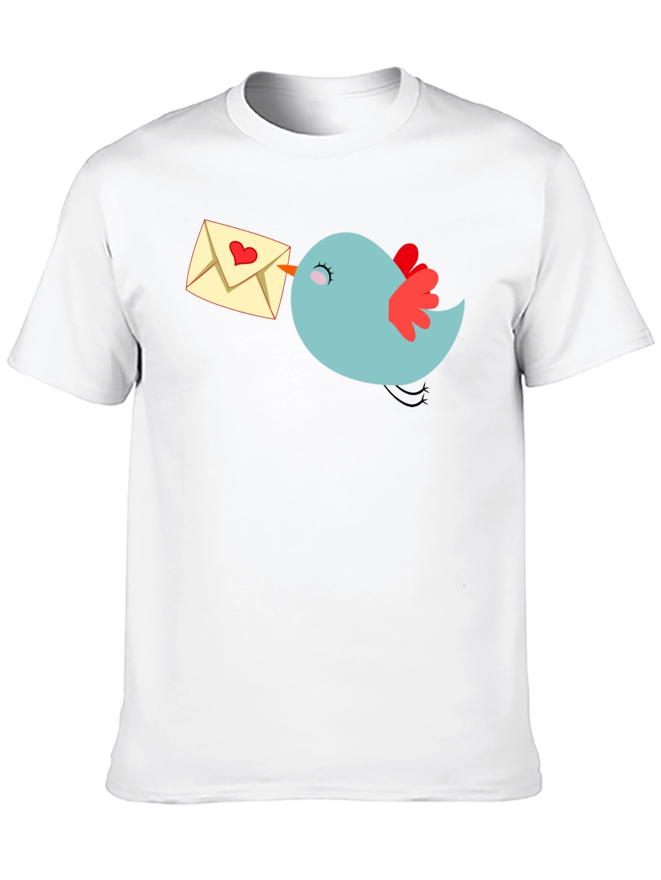 Black Cute Bird Love Letter Graphic Tee - Black view 10