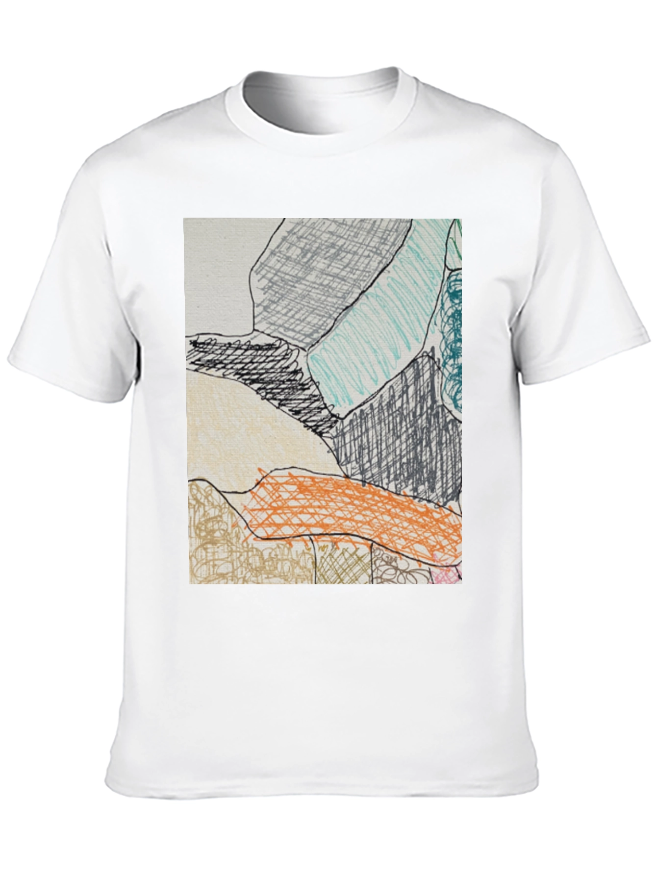 Black Abstract Art Print Black T-Shirt view 10