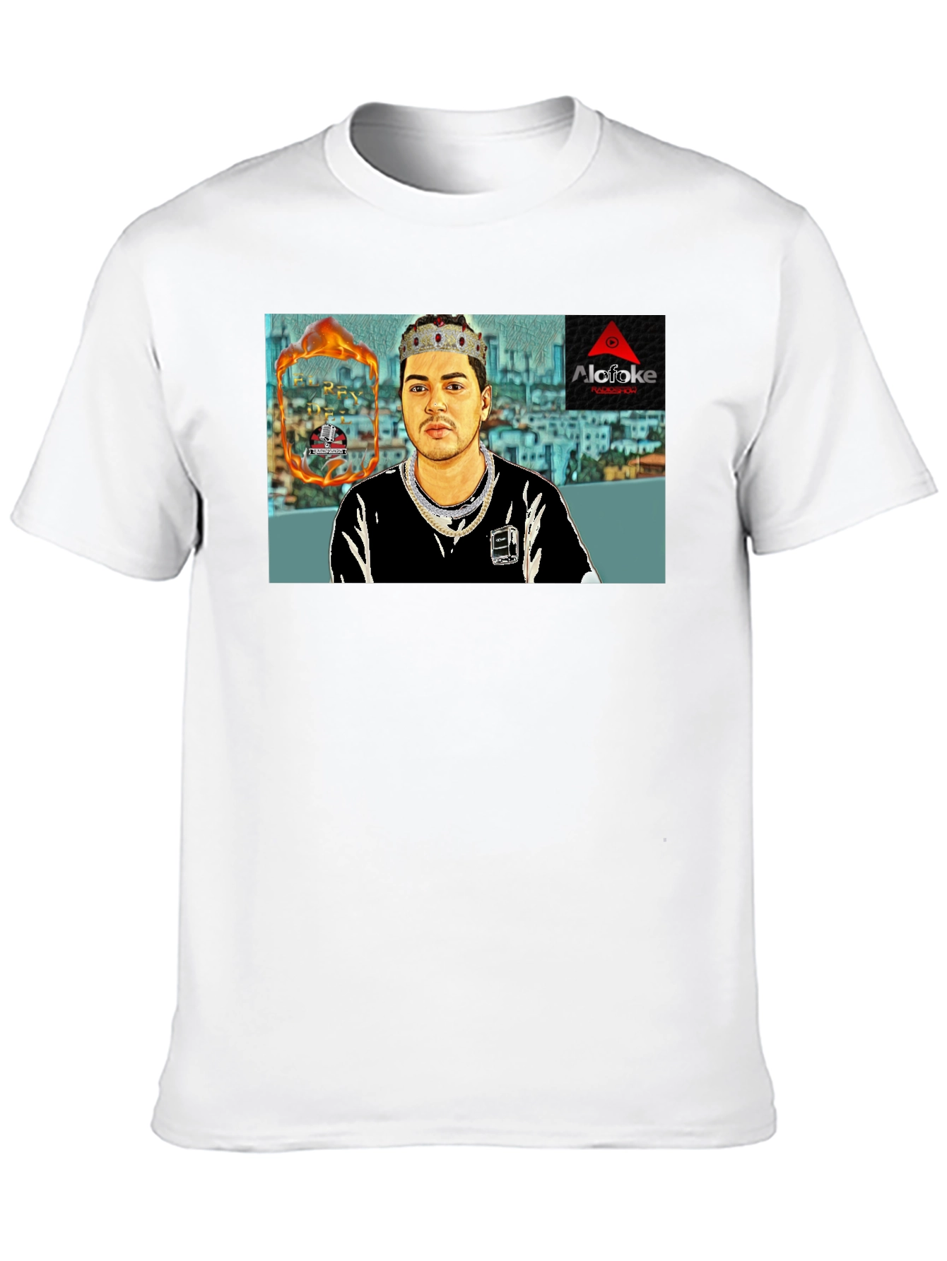 Black Alcafoke T-Shirt - King Cartoon Design view 10