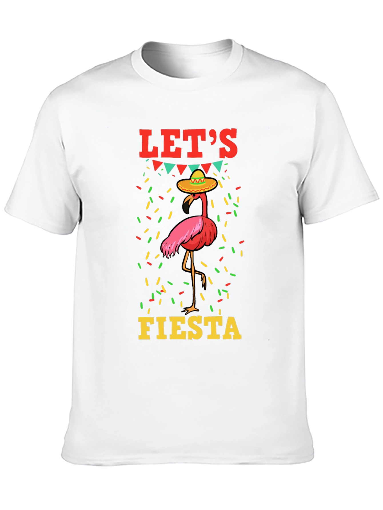 Black Let's Fiesta Flamingo Graphic T-Shirt view 10