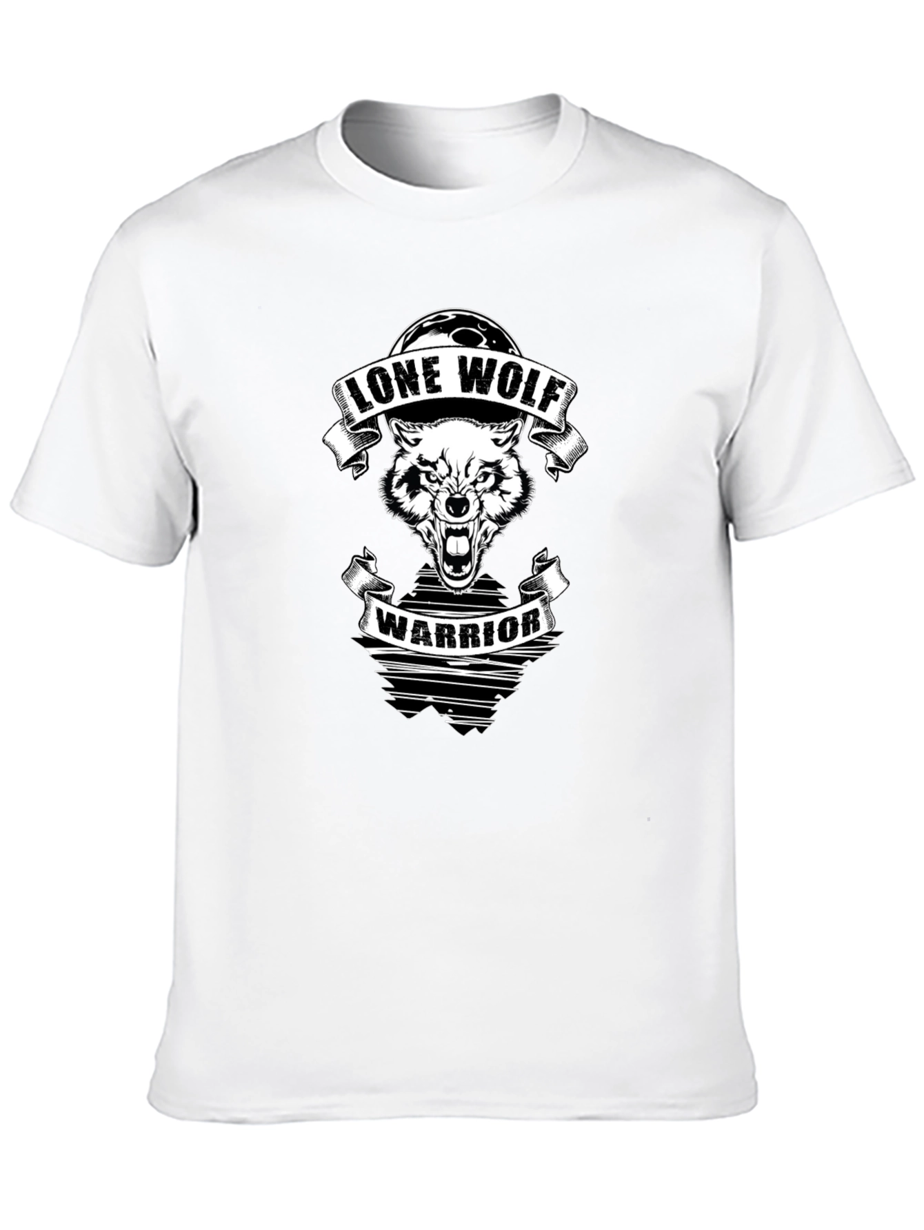 Black Lone Wolf Warrior Graphic Tee - Black view 10