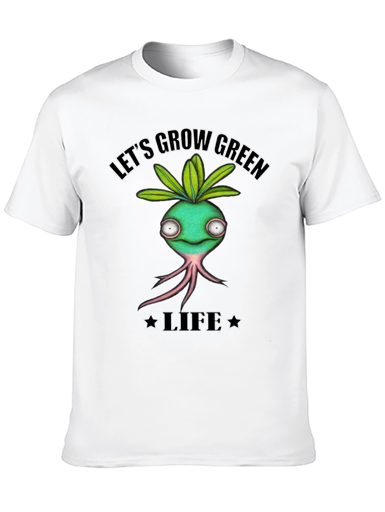 Black Let's Grow Green Life T-Shirt view 10