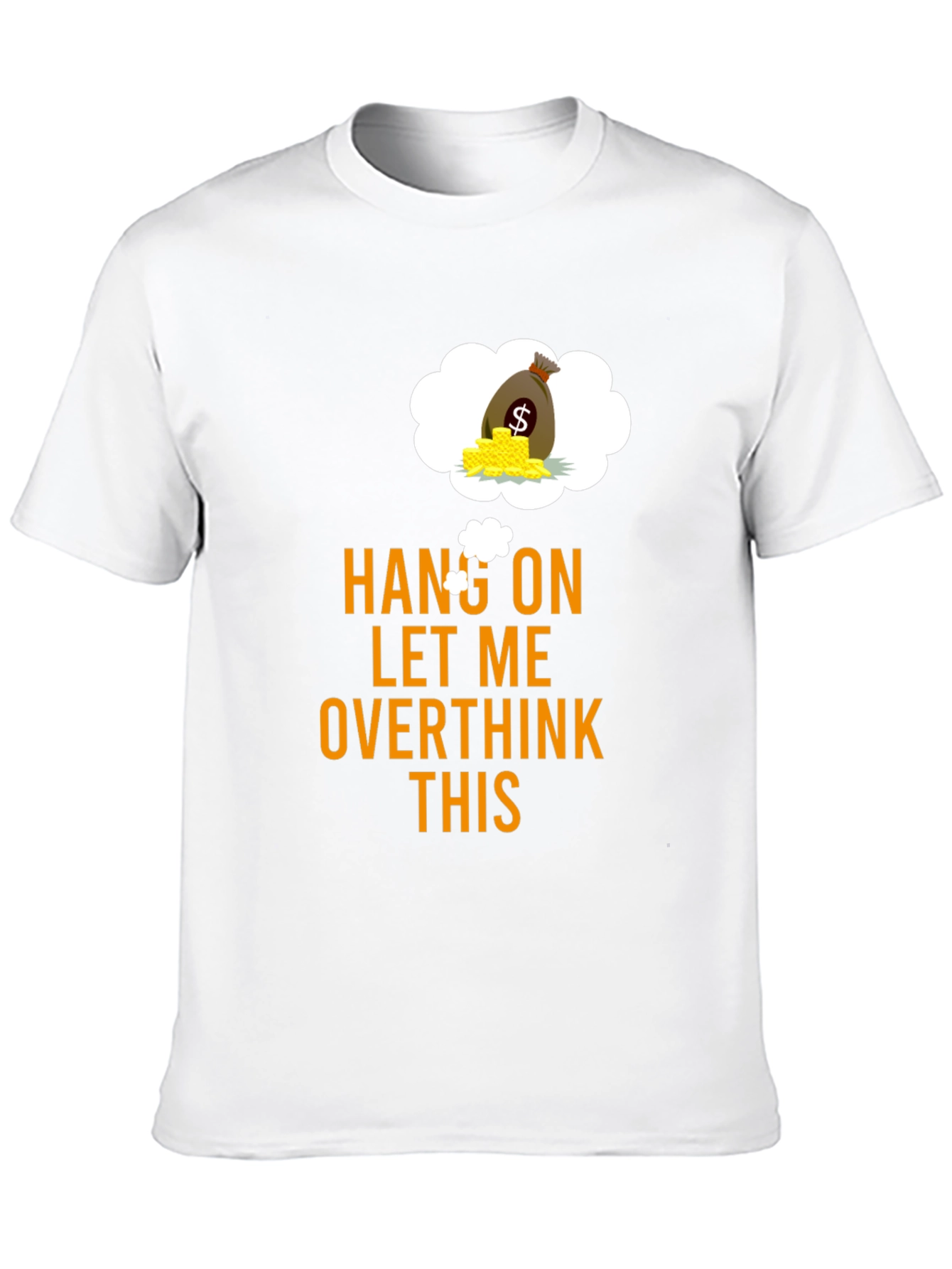 Black Hang On Overthink Funny Graphic Tee view 10