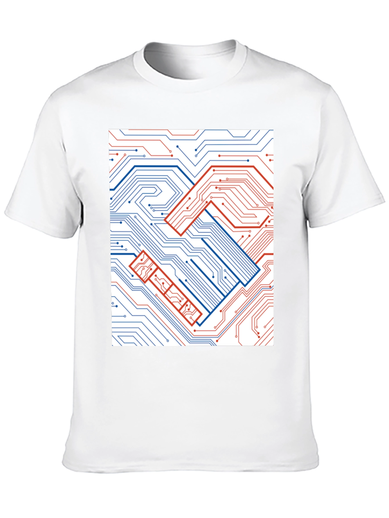 Black Tech Handshake Graphic T-Shirt - Modern Circuit Board Design view 10