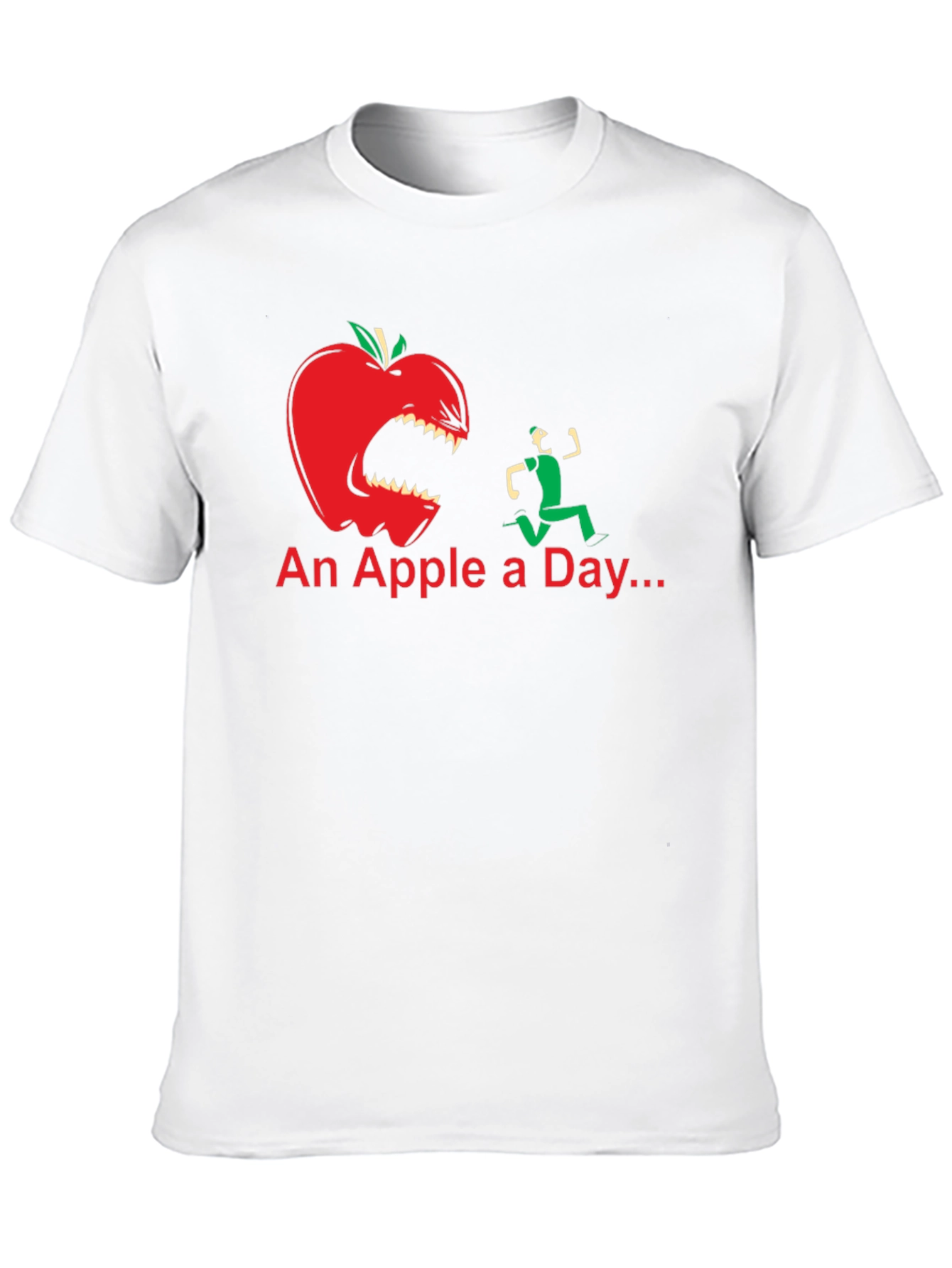 Black An Apple a Day Funny Graphic T-Shirt view 10