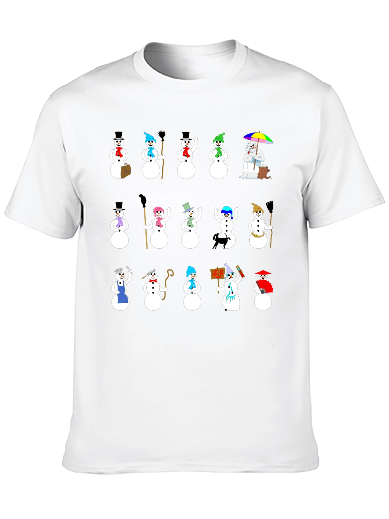 Black Novelty Snowman Graphic T-Shirt view 10