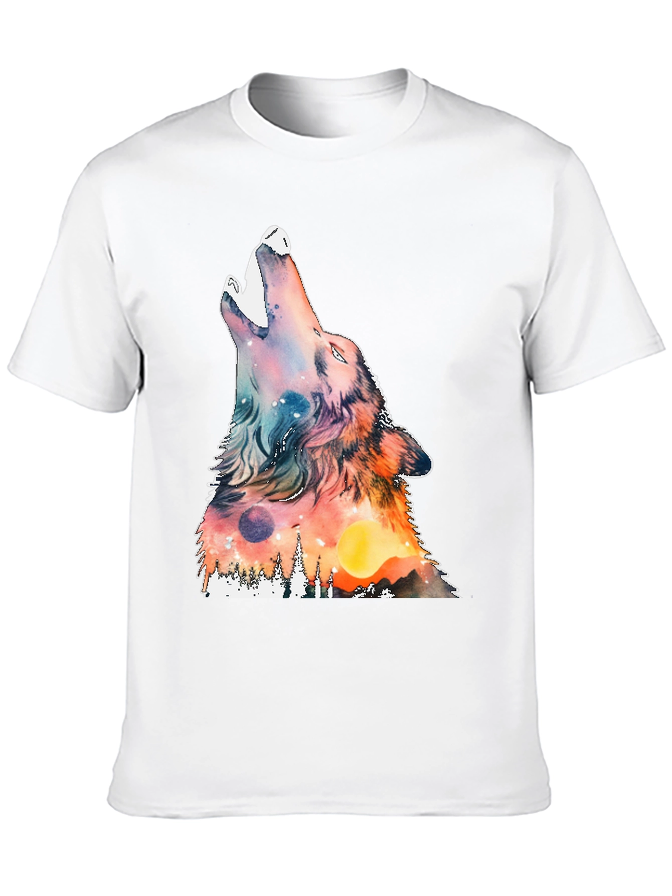 Black Wolf Howling Graphic Print Tee view 10