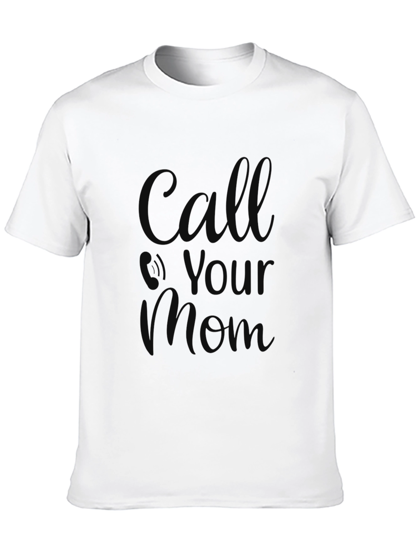 Black Call Your Mom T-Shirt - Black, Soft Cotton Blend view 10