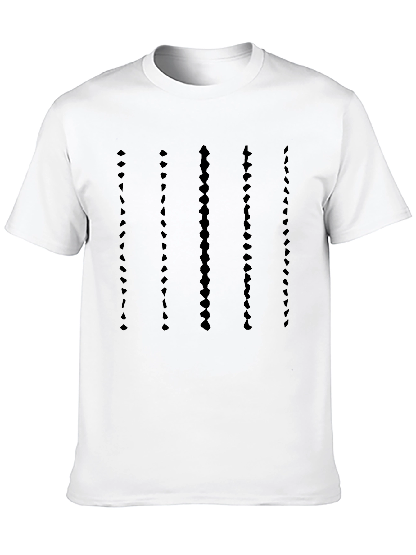 Black Abstract Lines Graphic Tee - Modern Men's Black T-Shirt view 10