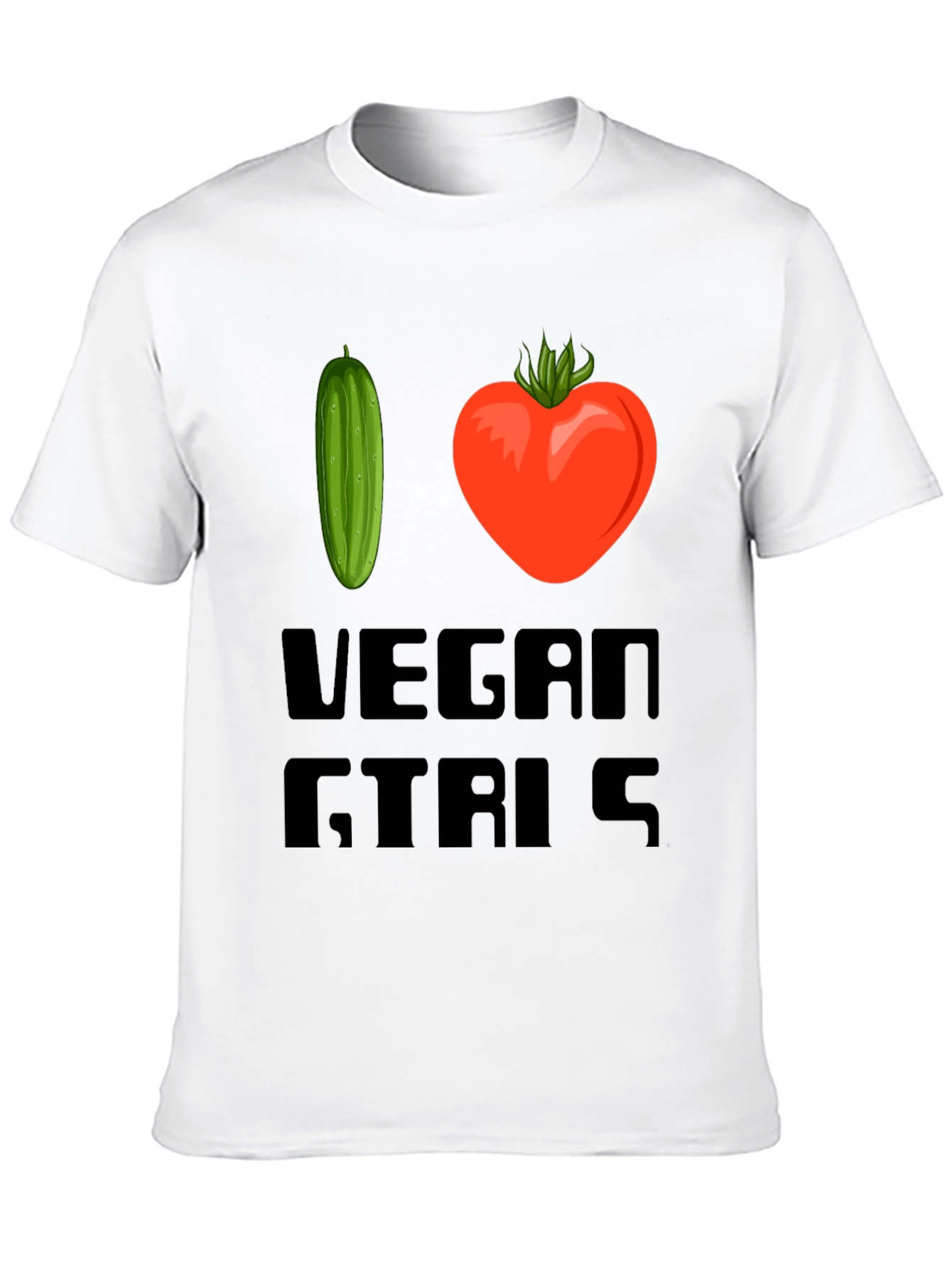 Black I Love Vegan Girls T-Shirt view 10