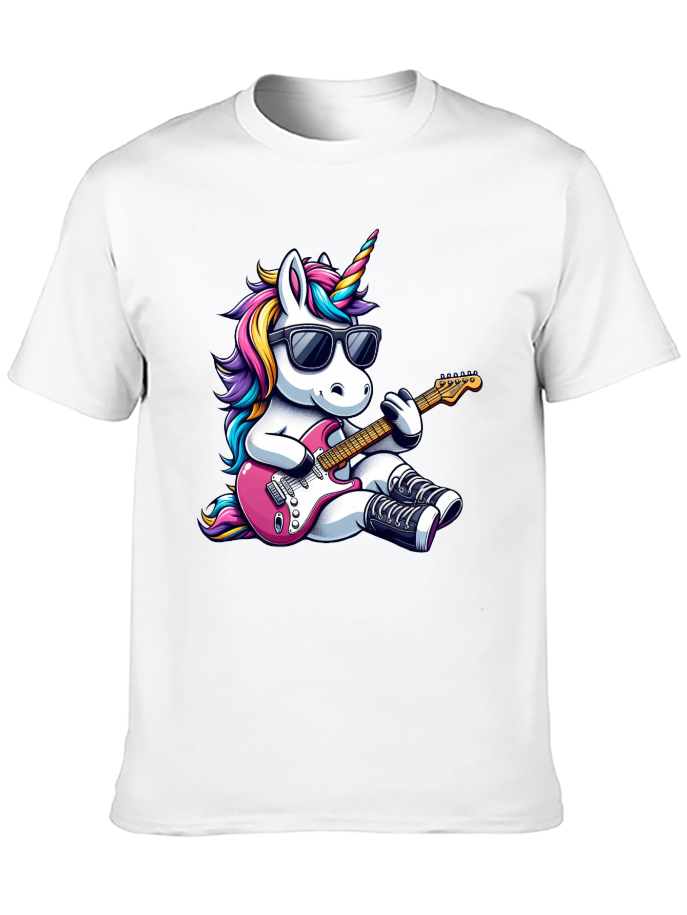 Black Unicorn Guitarist Black T-Shirt view 10