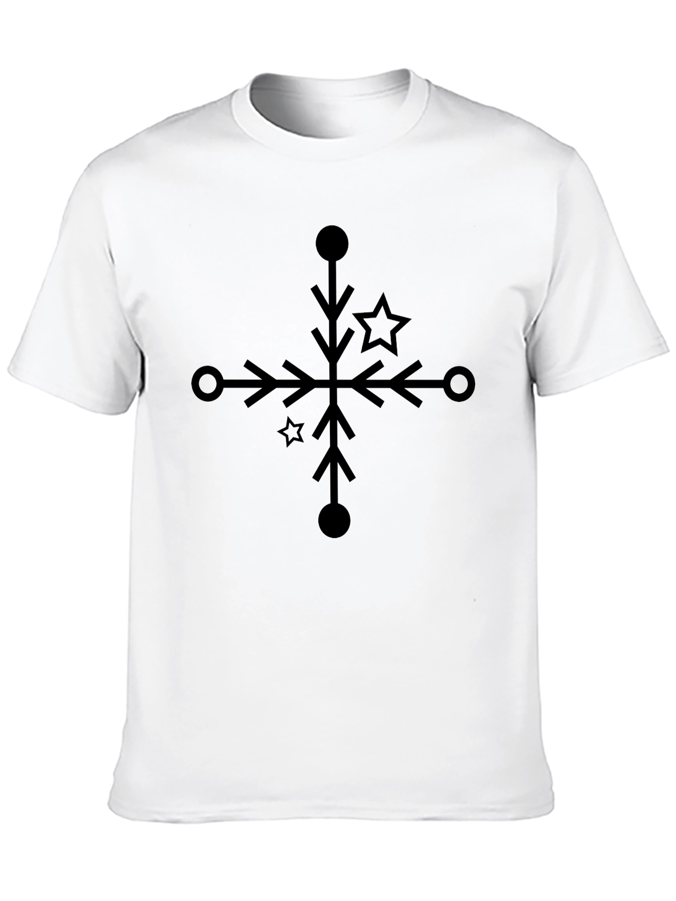 Black Star Snowflake Graphic Tee - Modern Unisex T-Shirt view 10