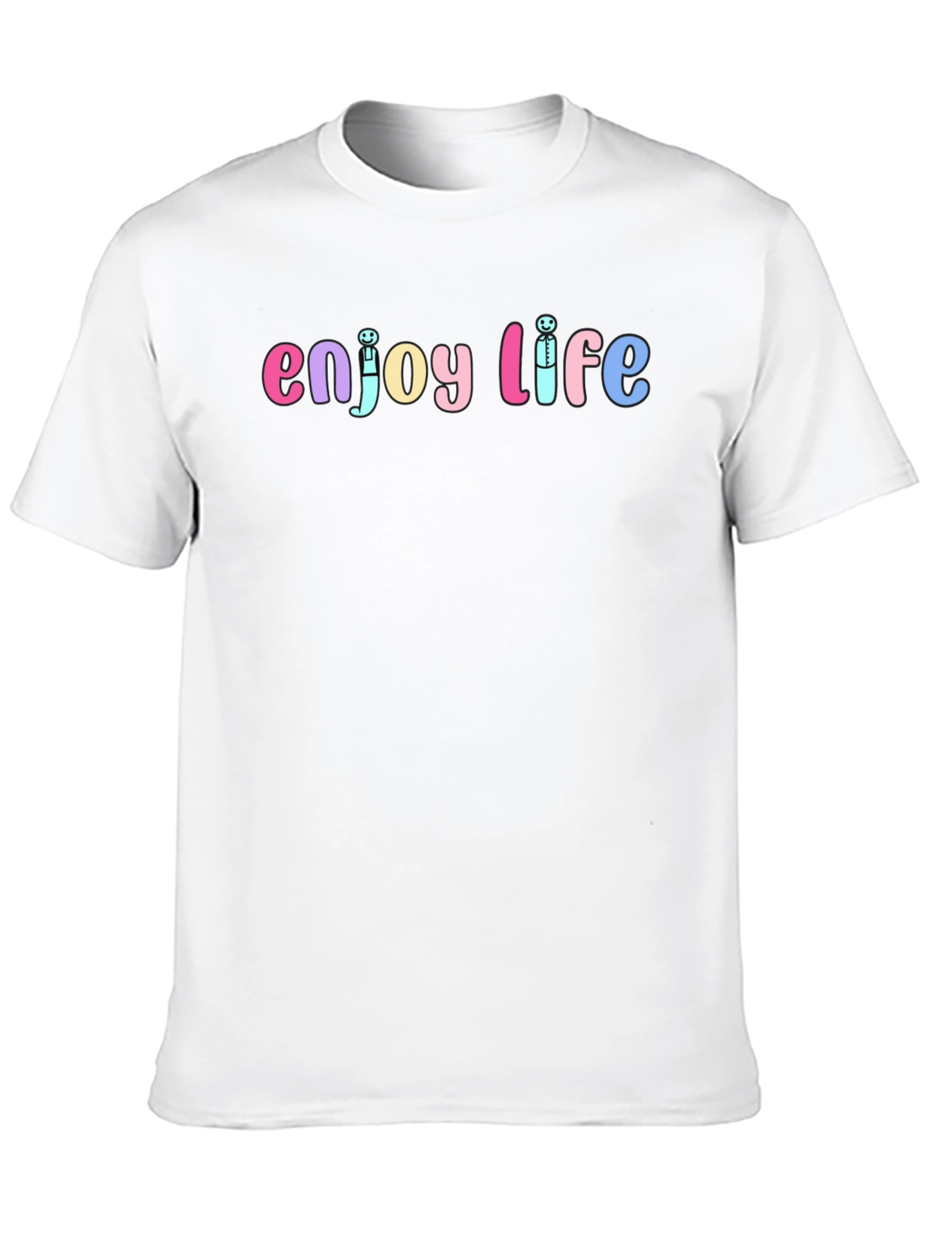 Black Enjoy Life Graphic Tee - Unisex Black Cotton T-Shirt view 10
