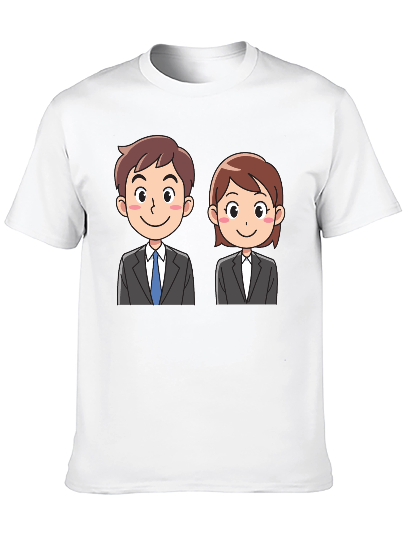 Black Cartoon Business Duo Black T-Shirt view 10