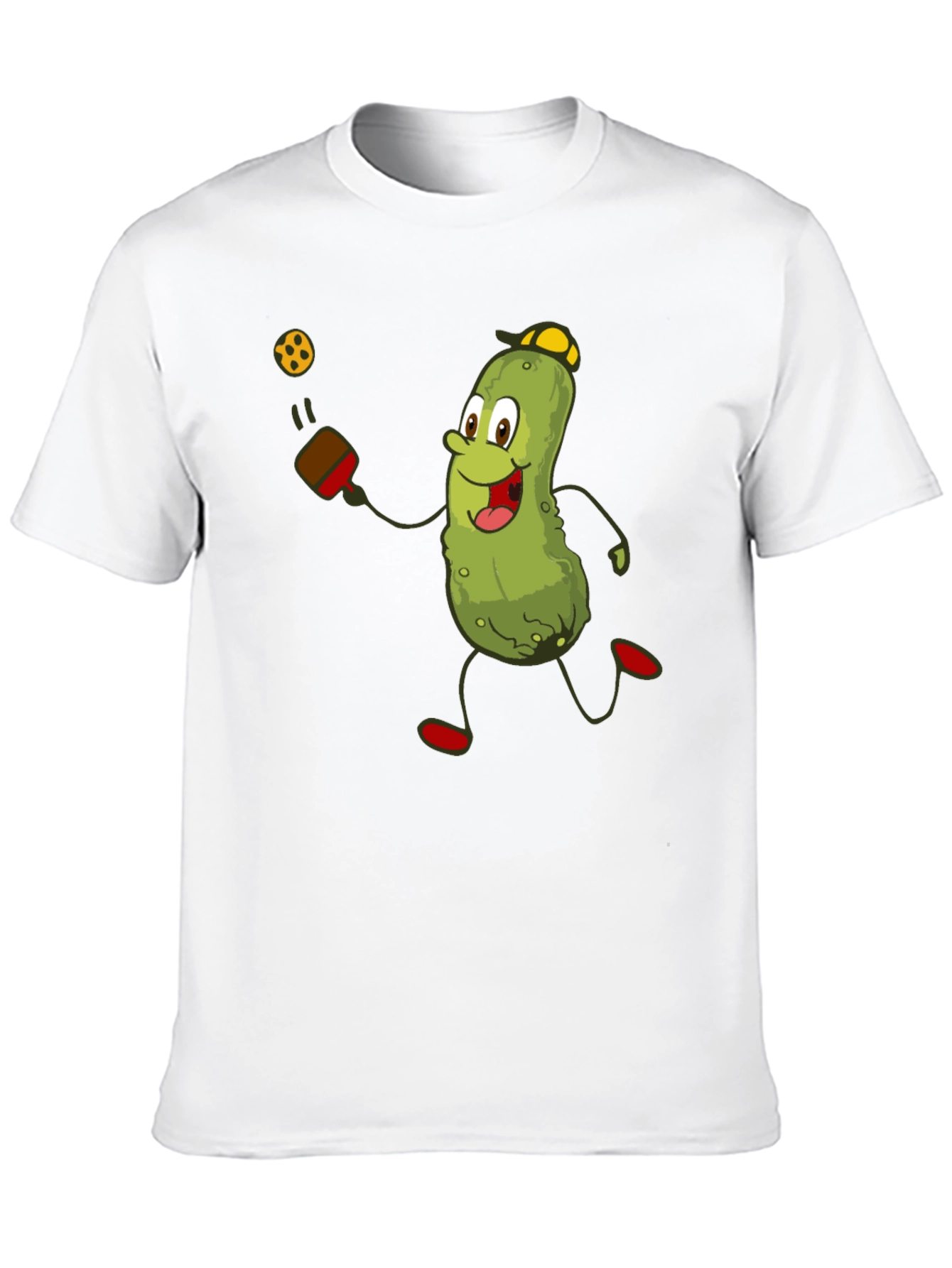 Black Pickleball Pickle T-Shirt - Funny Cartoon Player Tee view 10