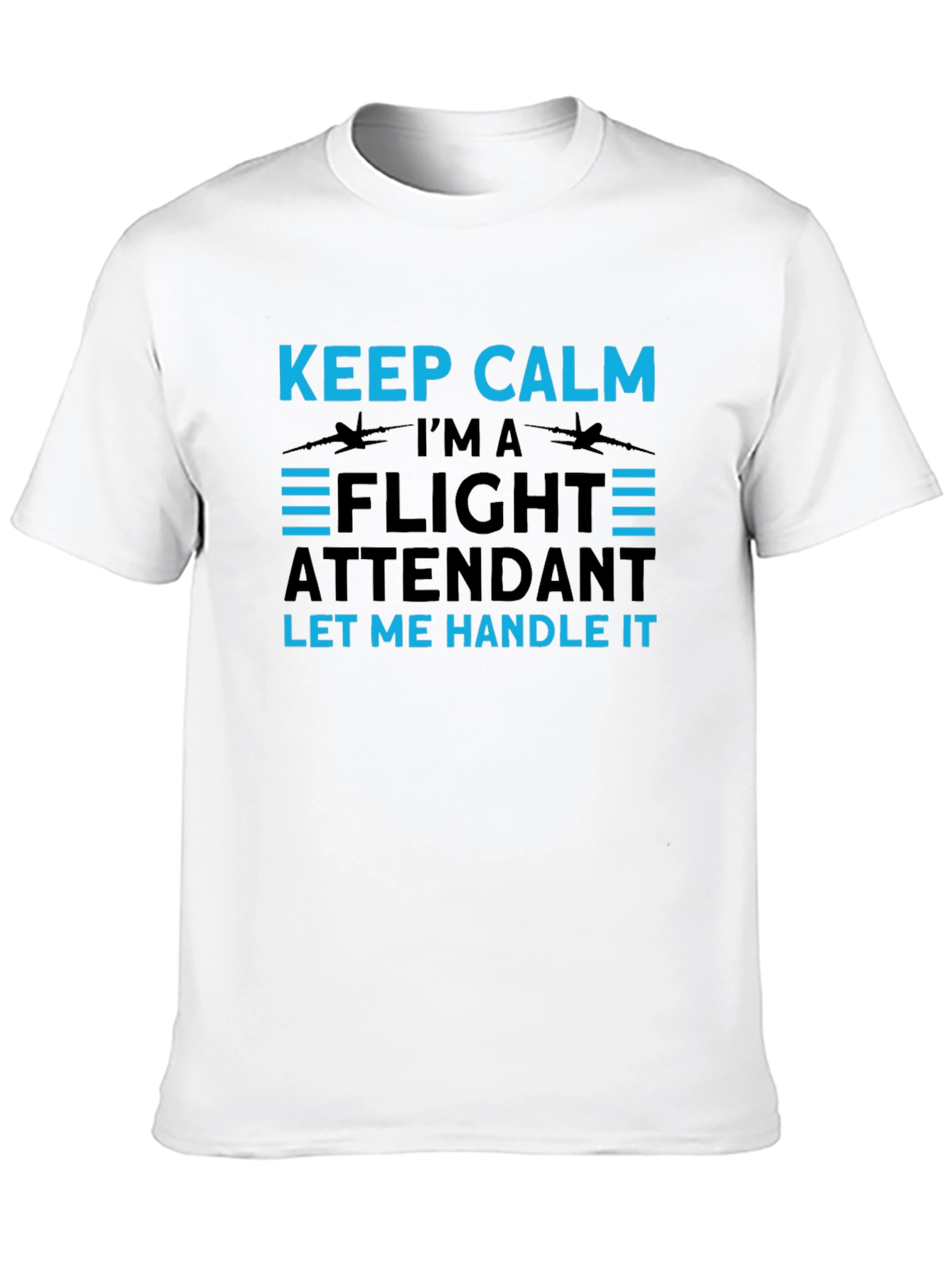 Black Keep Calm Flight Attendant Black Tee view 10