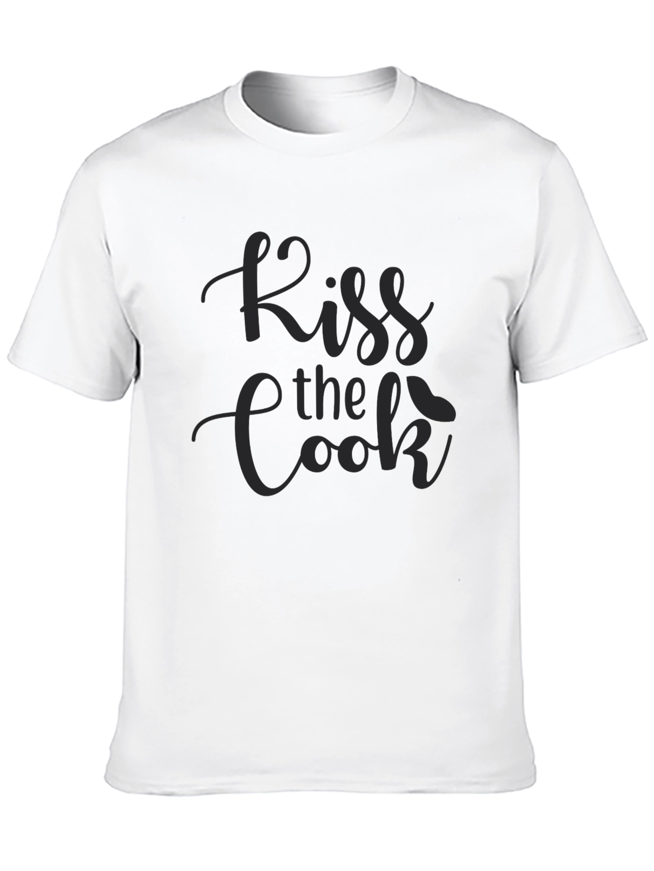 Black Kiss the Cook Black T-Shirt - Funny Chef Gift view 10