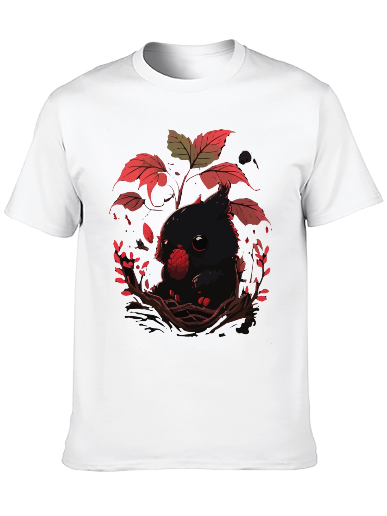 Black Cute Raven T-Shirt - Dark Academia Style view 10