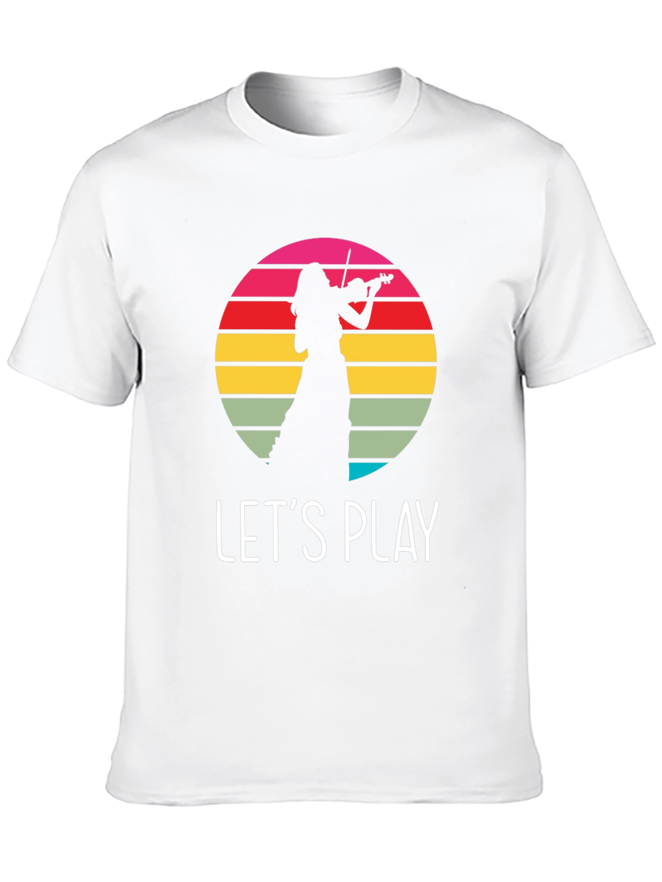 Black Violin Player Retro Sunset Black T-Shirt view 10