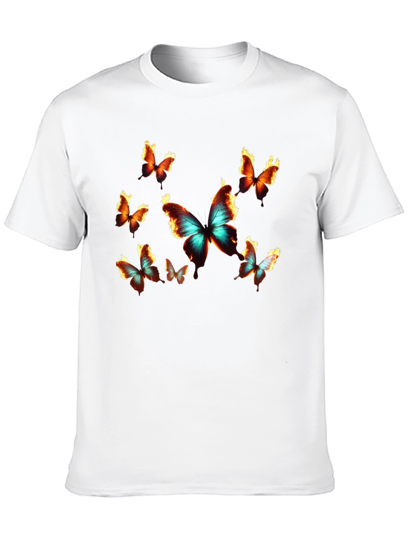 Black Butterfly Graphic Print Crew Neck T-Shirt view 10
