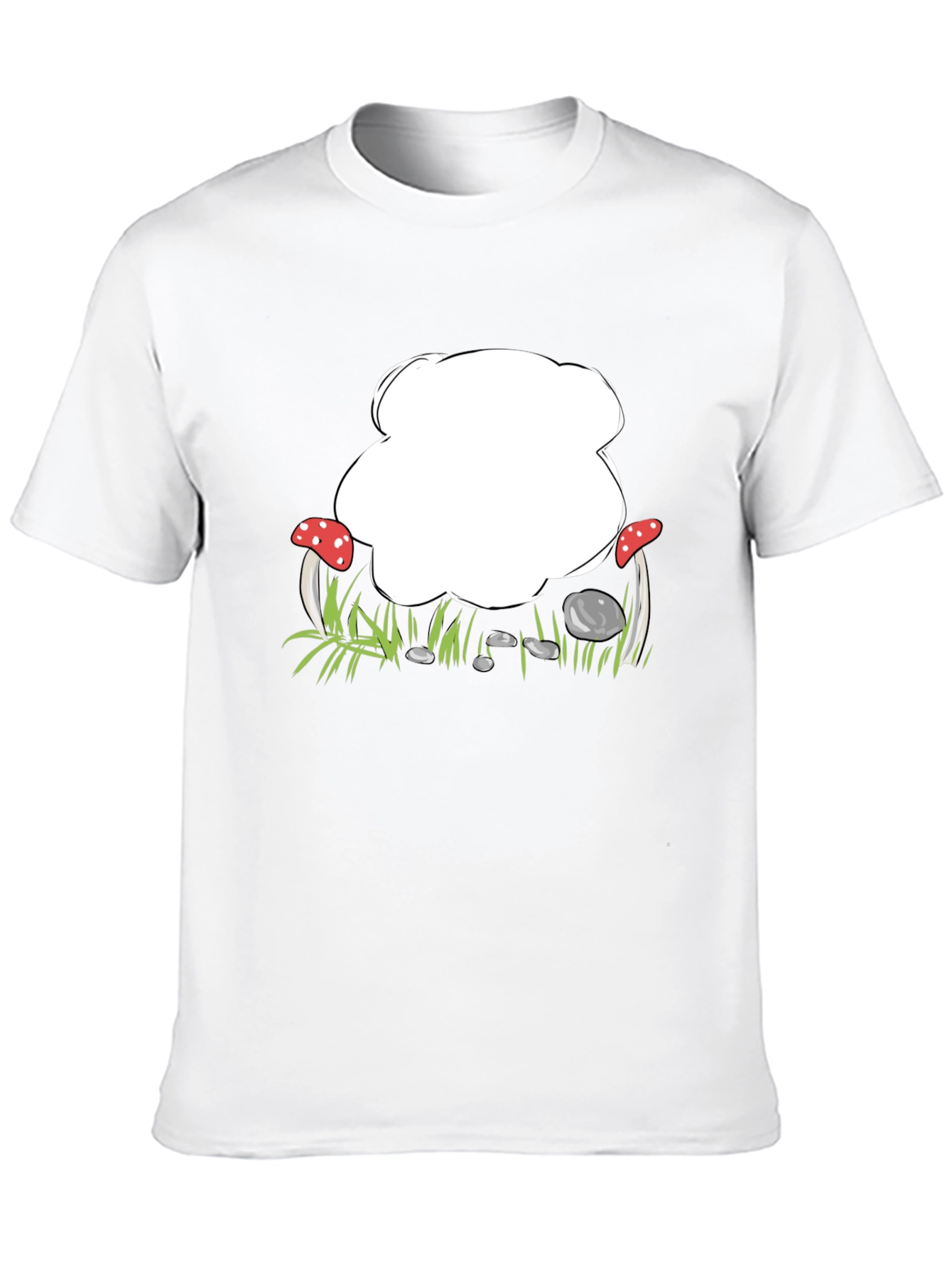 Black Mushroom Patch Graphic Black T-Shirt view 10