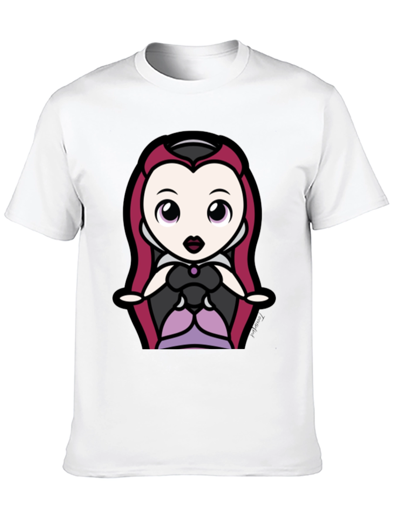 Black Cute Cartoon Villain Tee - Black Cotton view 10