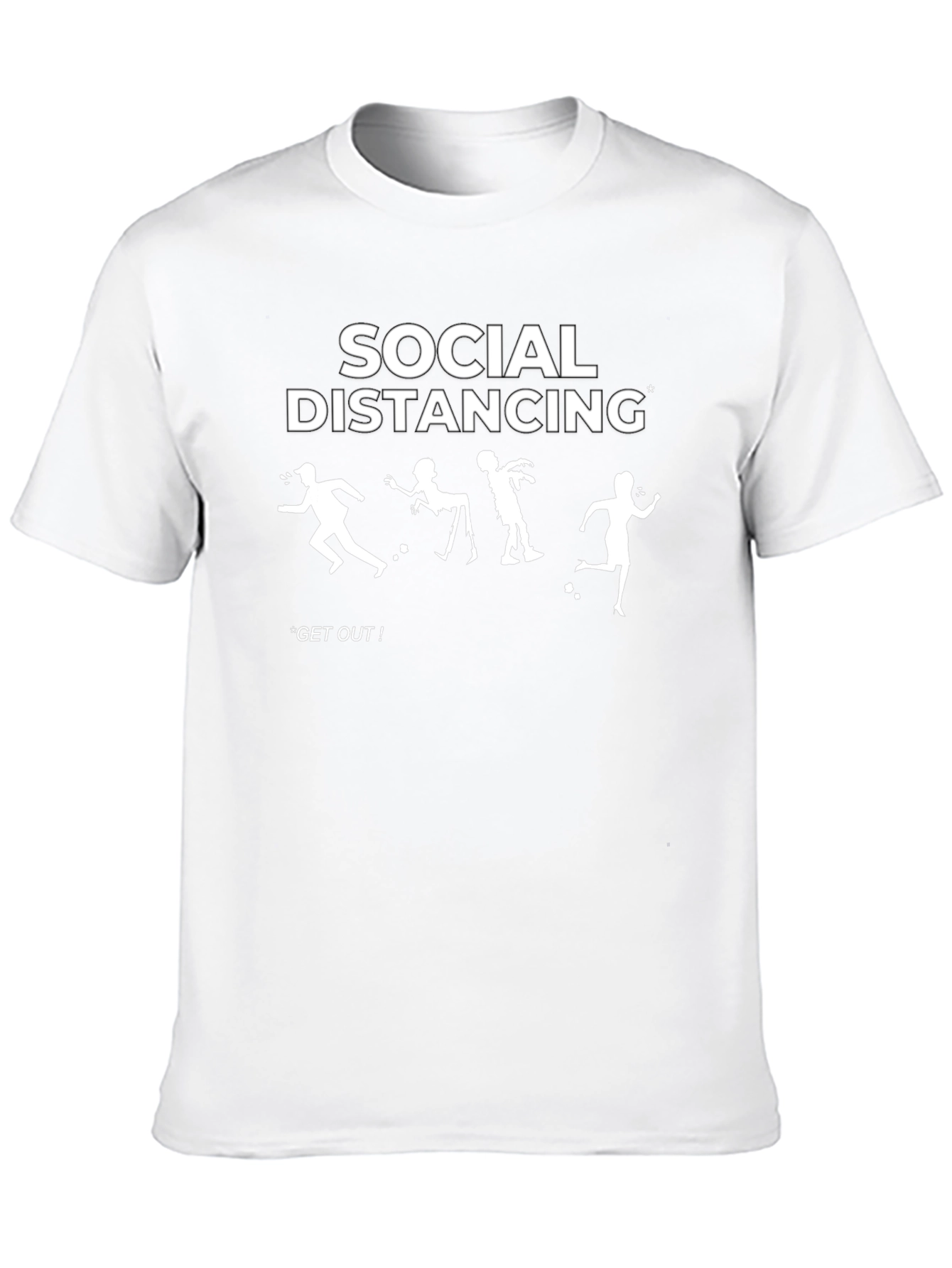 Black Social Distancing Zombie Graphic Black T-Shirt view 10